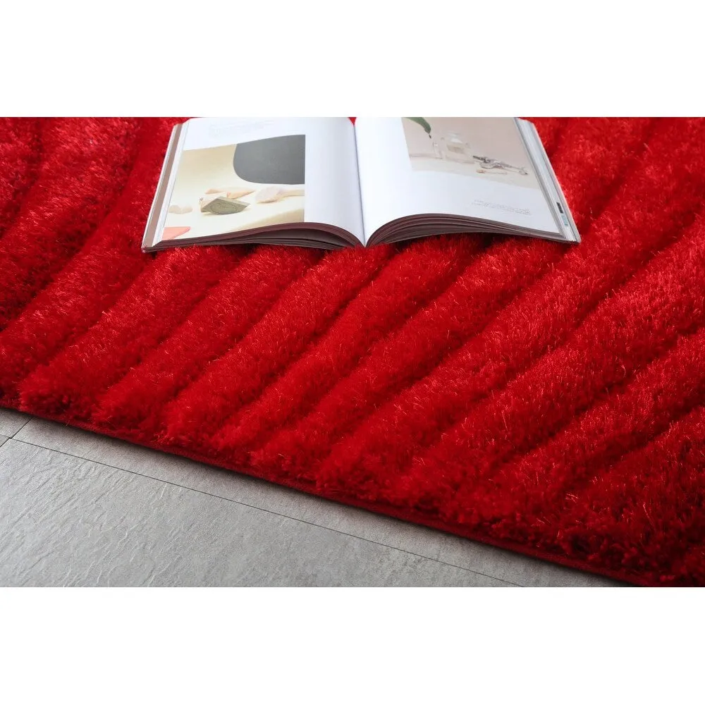 3D Shaggy Hand-tufted Polyester Modern Area Rug