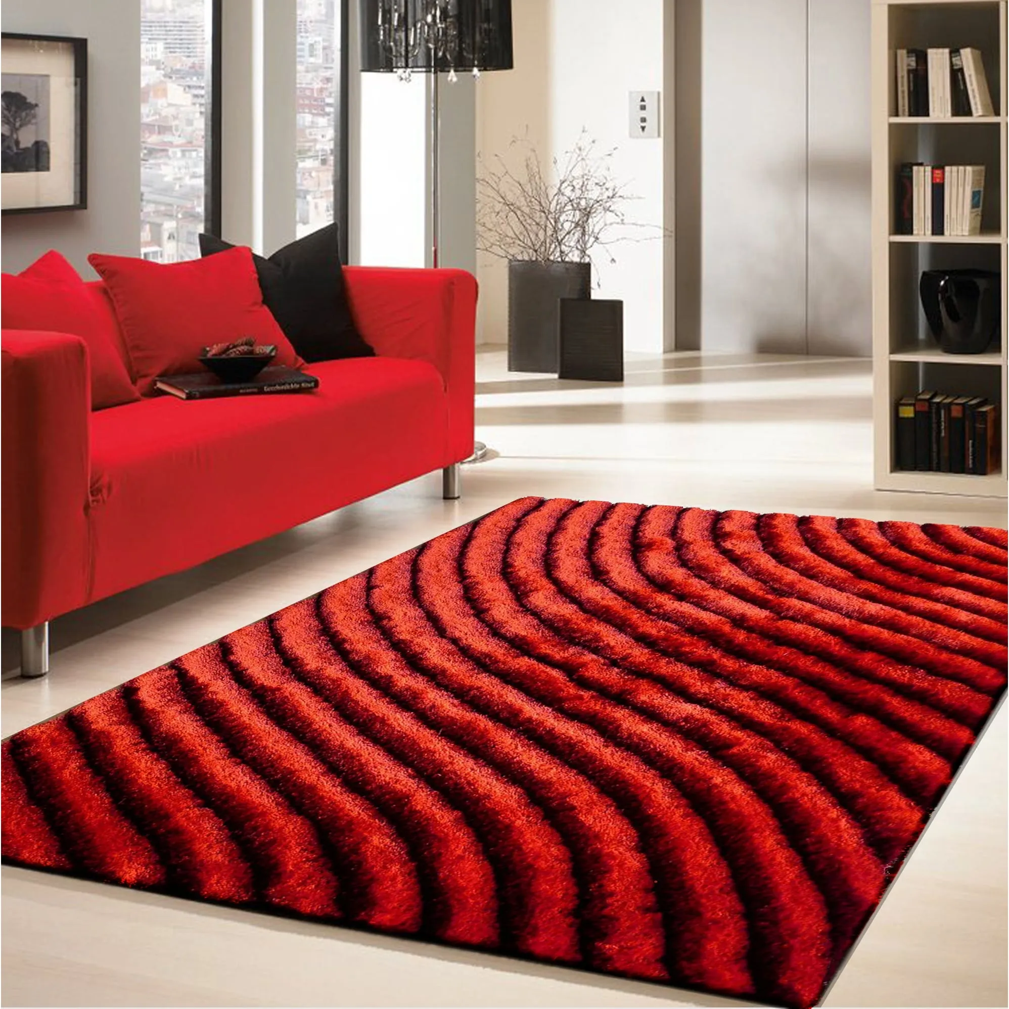 3D Shaggy Hand-tufted Polyester Modern Area Rug