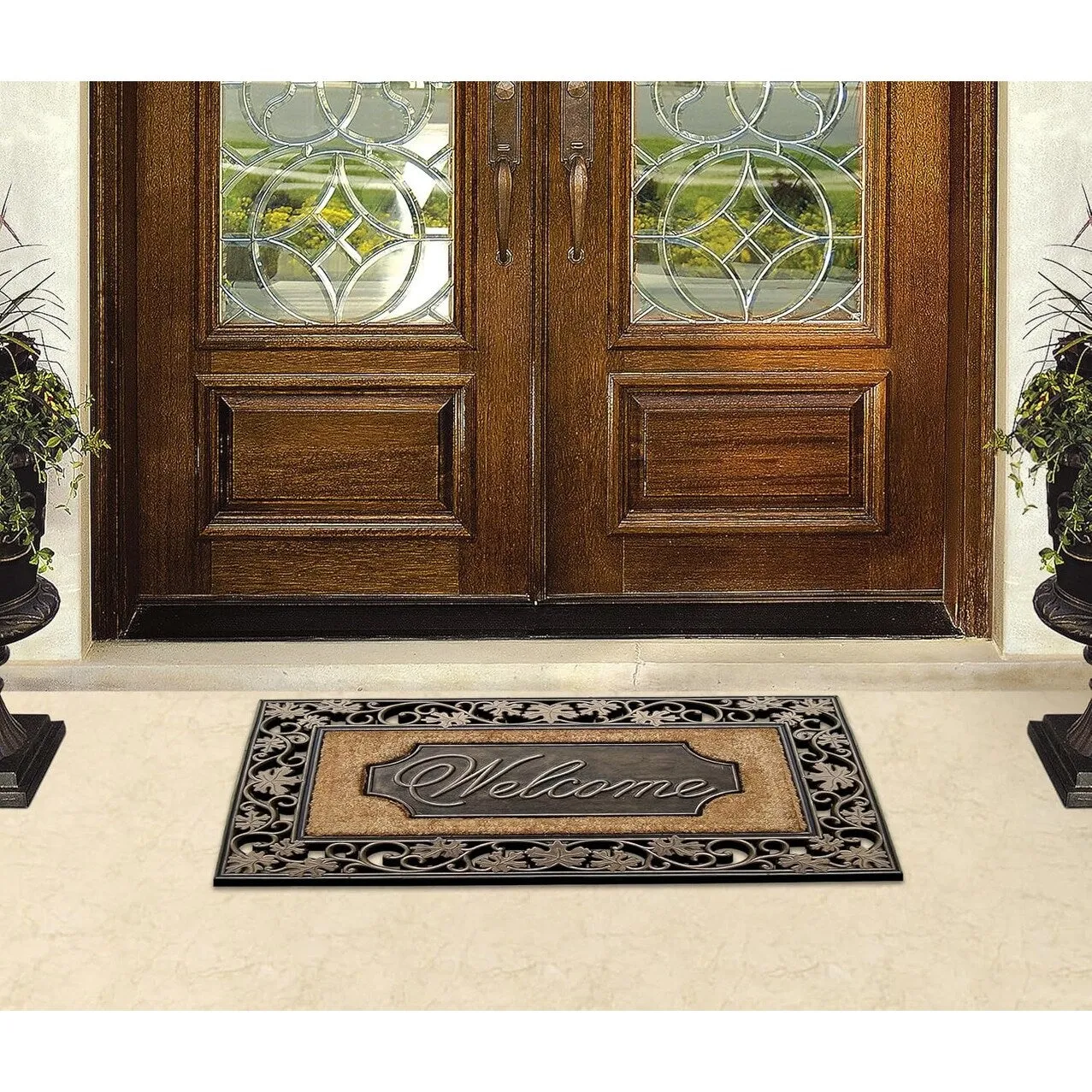 A1HC Entrance Door Mat. Durable Large Non-Slip Welcome Doormat. Indoor Outdoor for Front Door. Bronze - 23X38