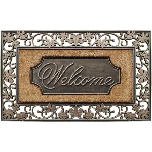 A1HC Entrance Door Mat. Durable Large Non-Slip Welcome Doormat. Indoor Outdoor for Front Door. Bronze - 23X38