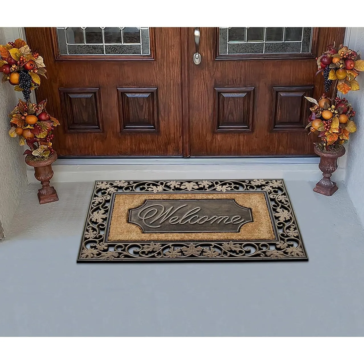 A1HC Entrance Door Mat. Durable Large Non-Slip Welcome Doormat. Indoor Outdoor for Front Door. Bronze - 23X38