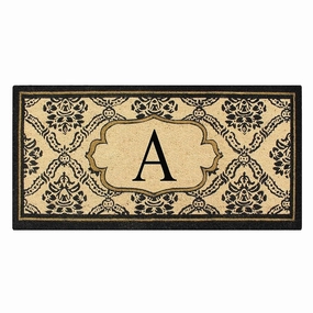 A1HC Uriel Treated Coir Monogrammed A Entry Double Door Mat 30x 60