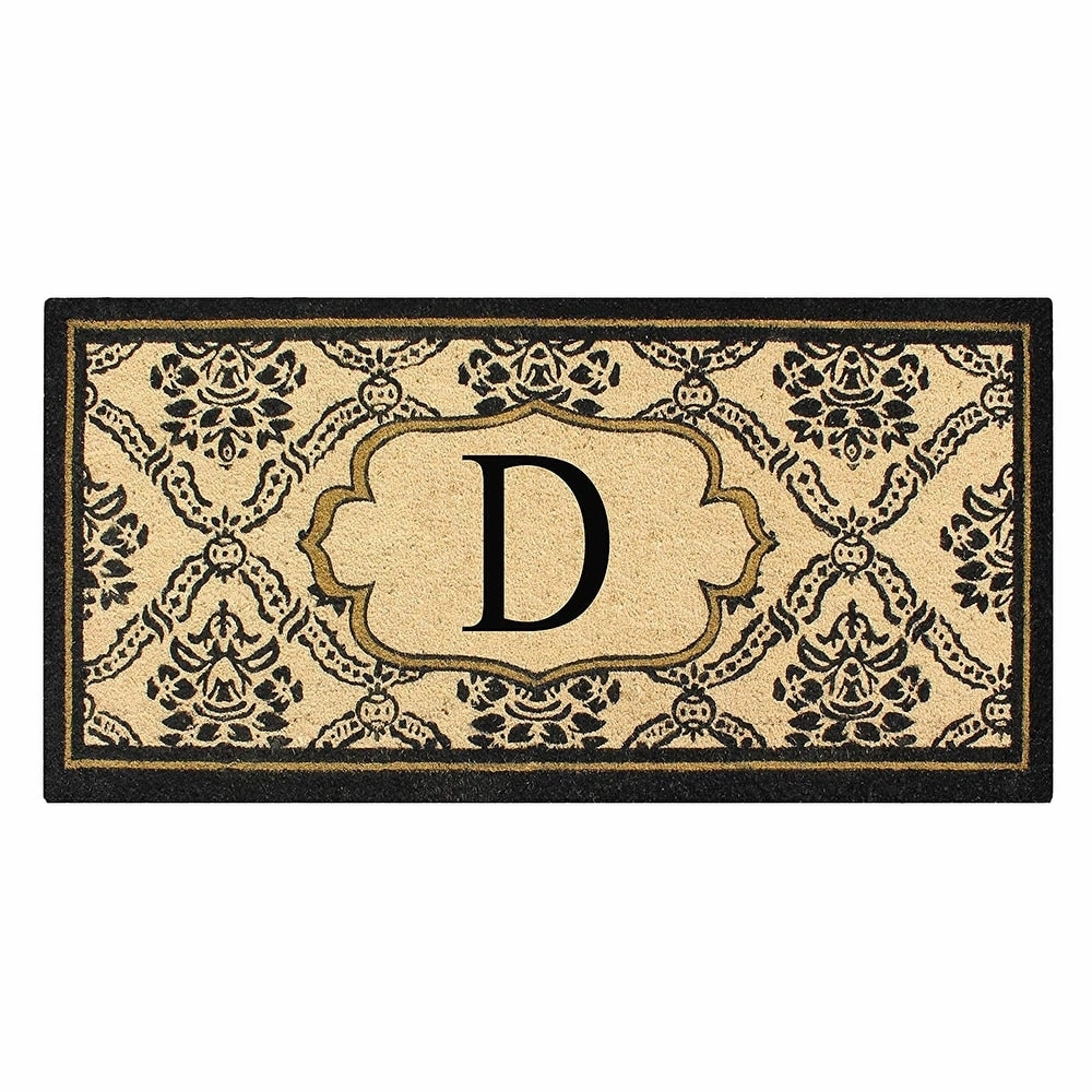 A1HC Uriel Treated Coir Monogrammed A Entry Double Door Mat 30x 60