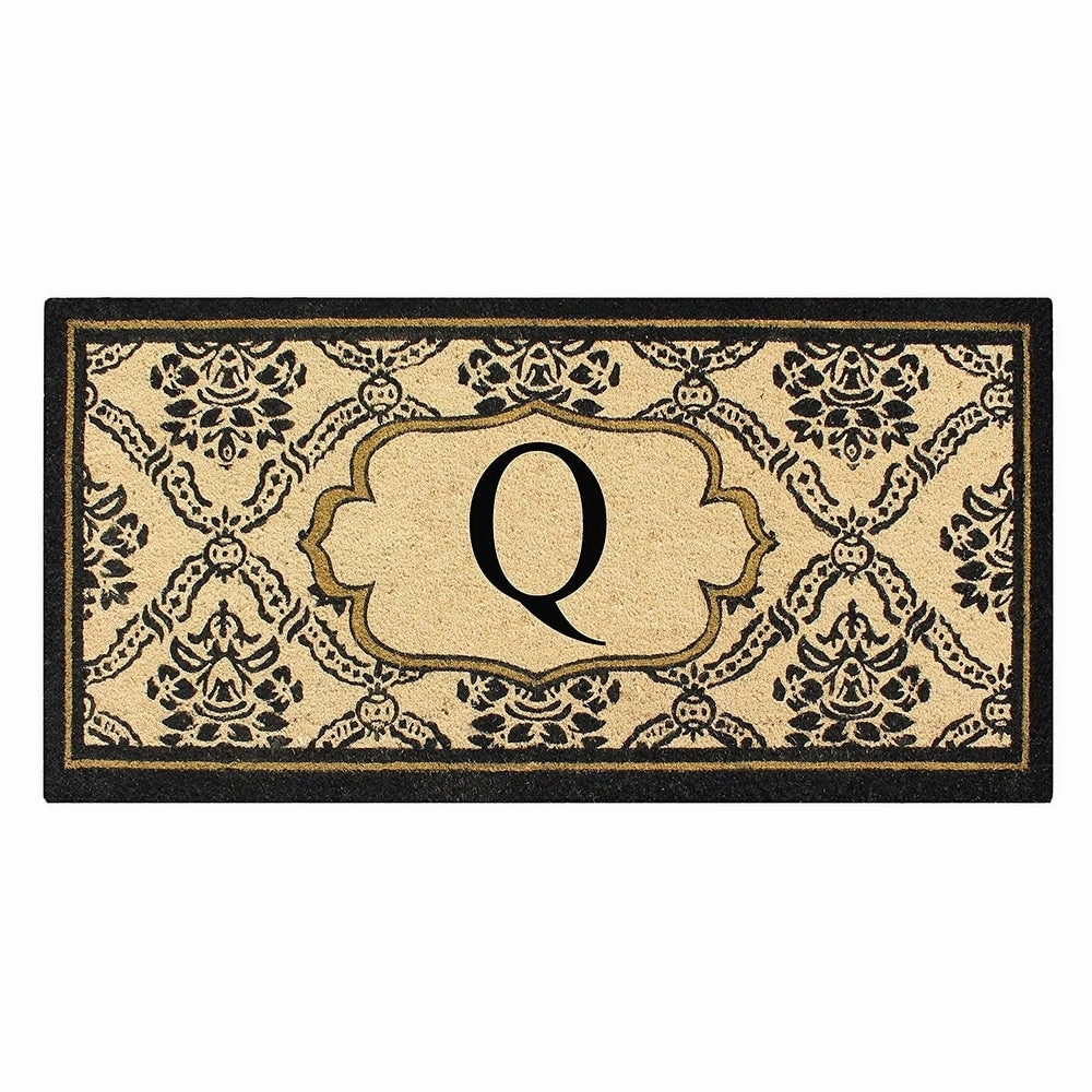 A1HC Uriel Treated Coir Monogrammed A Entry Double Door Mat 30x 60