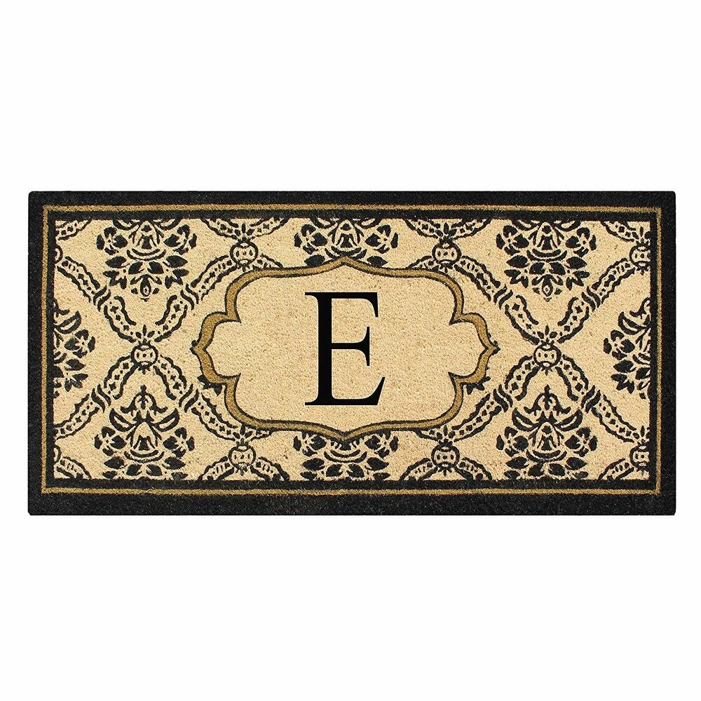 A1HC Uriel Treated Coir Monogrammed A Entry Double Door Mat 30x 60