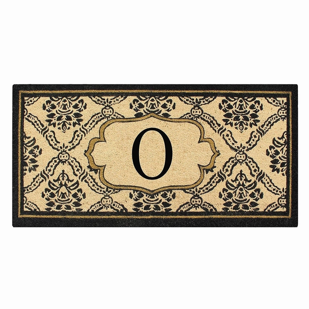 A1HC Uriel Treated Coir Monogrammed A Entry Double Door Mat 30x 60