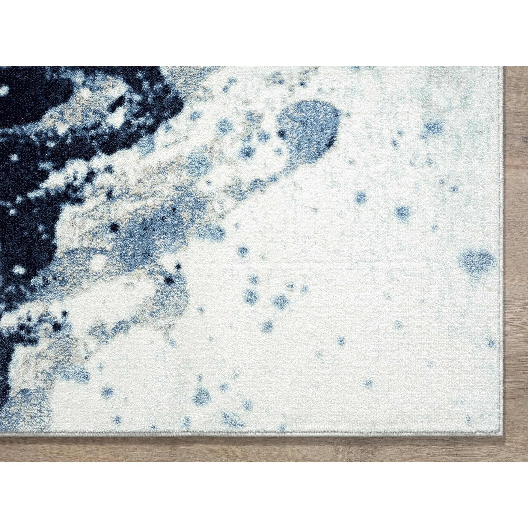 Abani Arto Contemporary Blue Distressed Indoor Indoor Area Rug