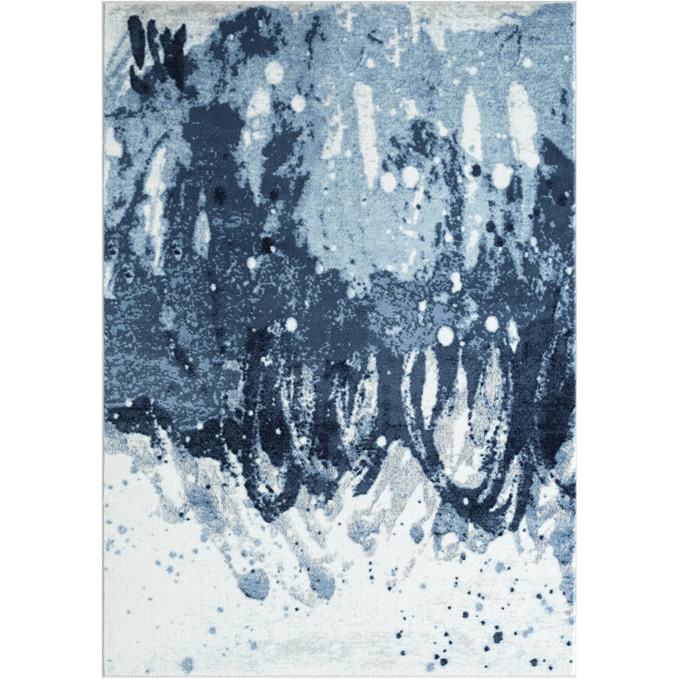 Abani Arto Contemporary Blue Distressed Indoor Indoor Area Rug