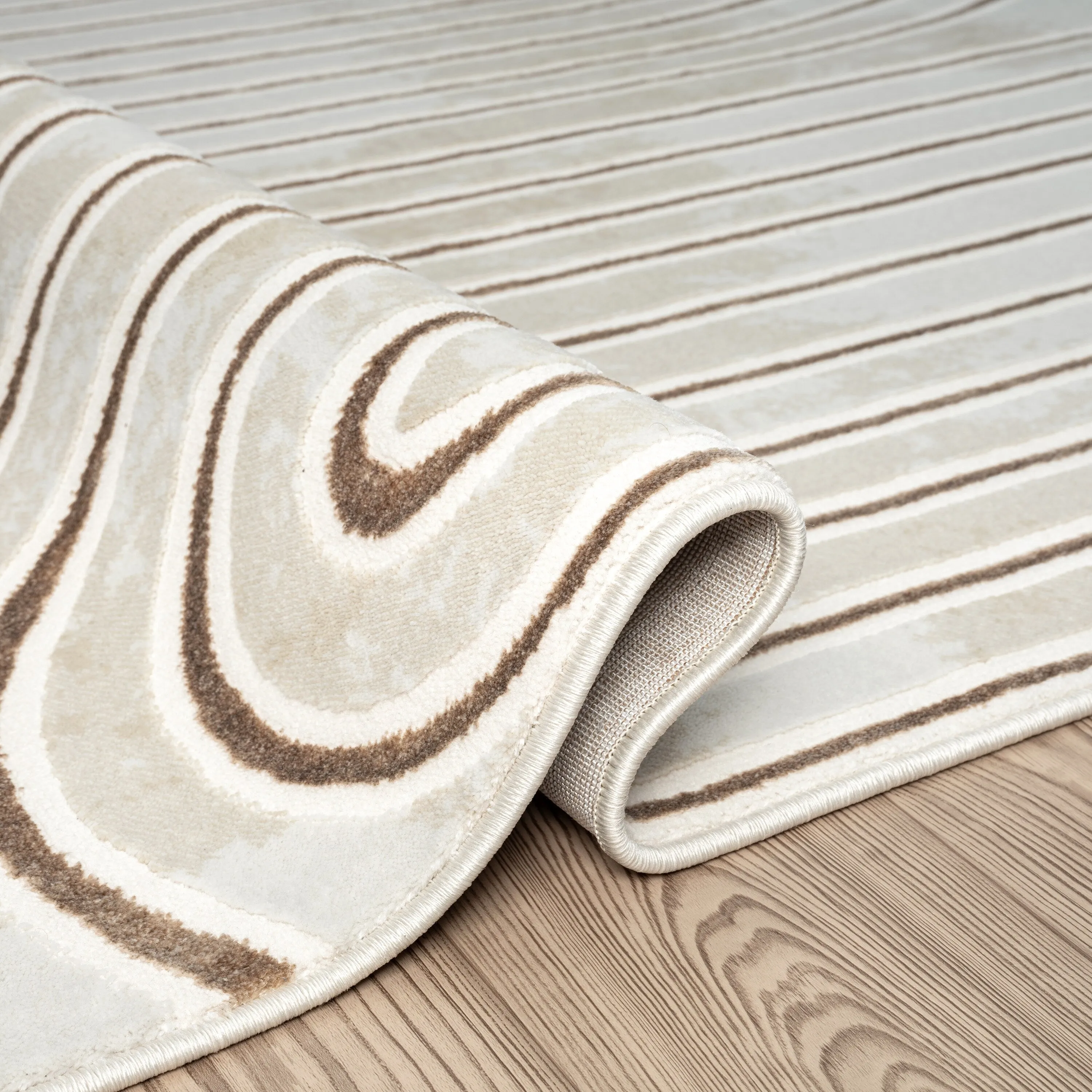 Abani Glam GLA100A Mid-Century Beige Cream Arch Area Rug