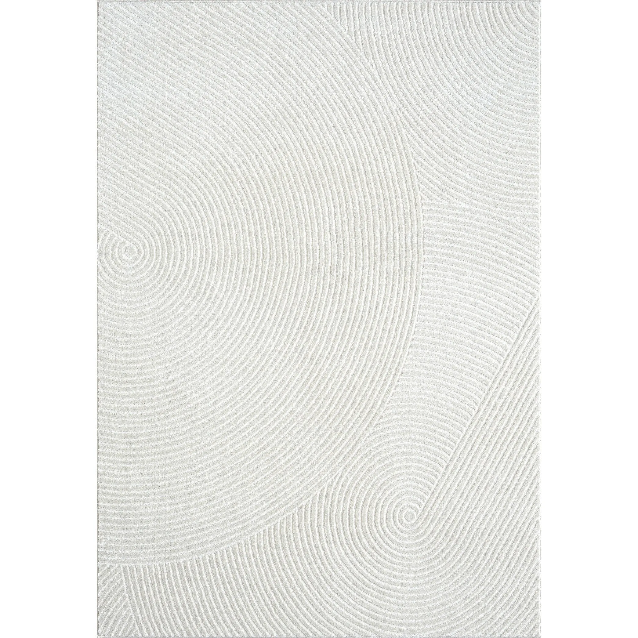 Abani Neutral NTL130 Zen Reiki Circles Area rug