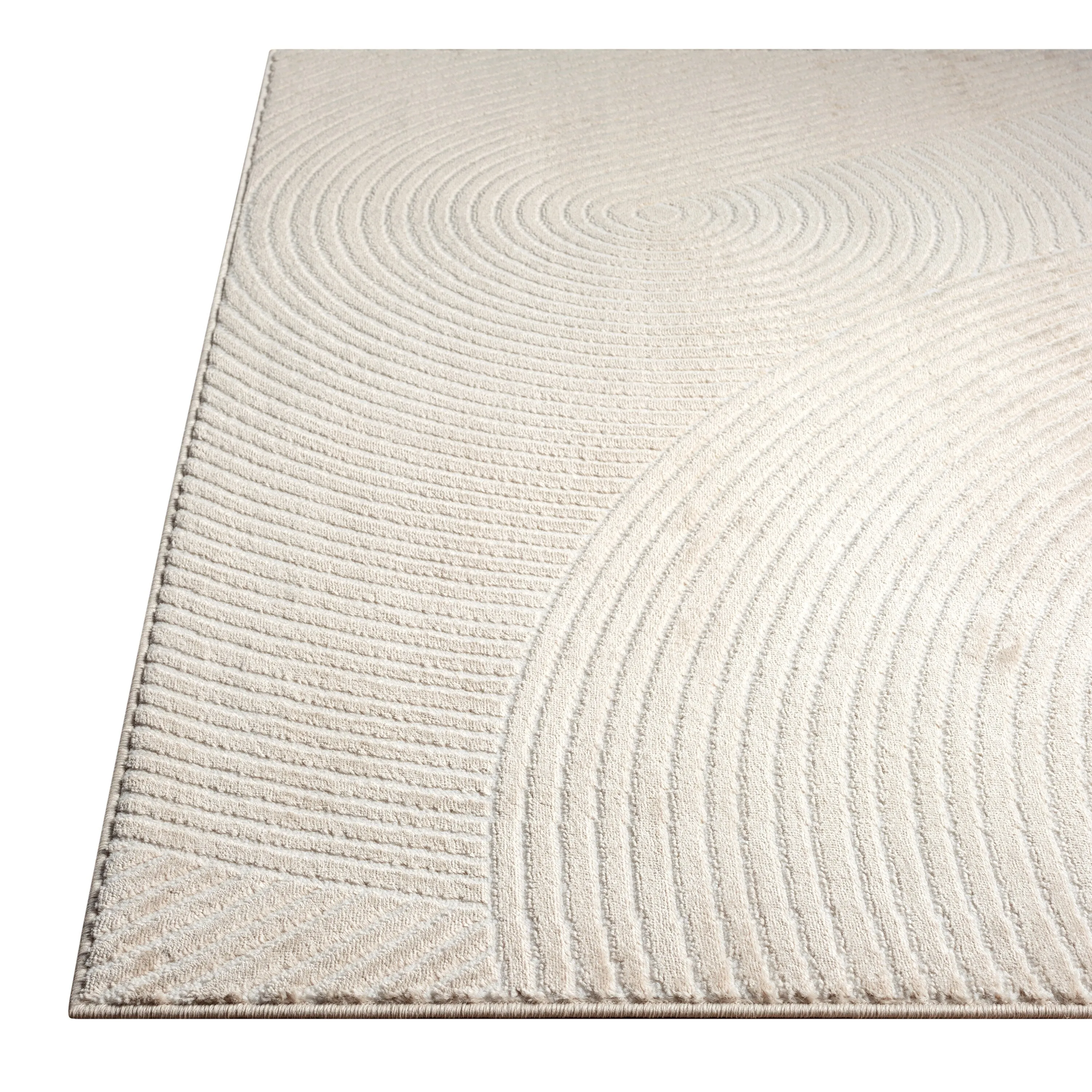 Abani Neutral NTL130 Zen Reiki Circles Area rug