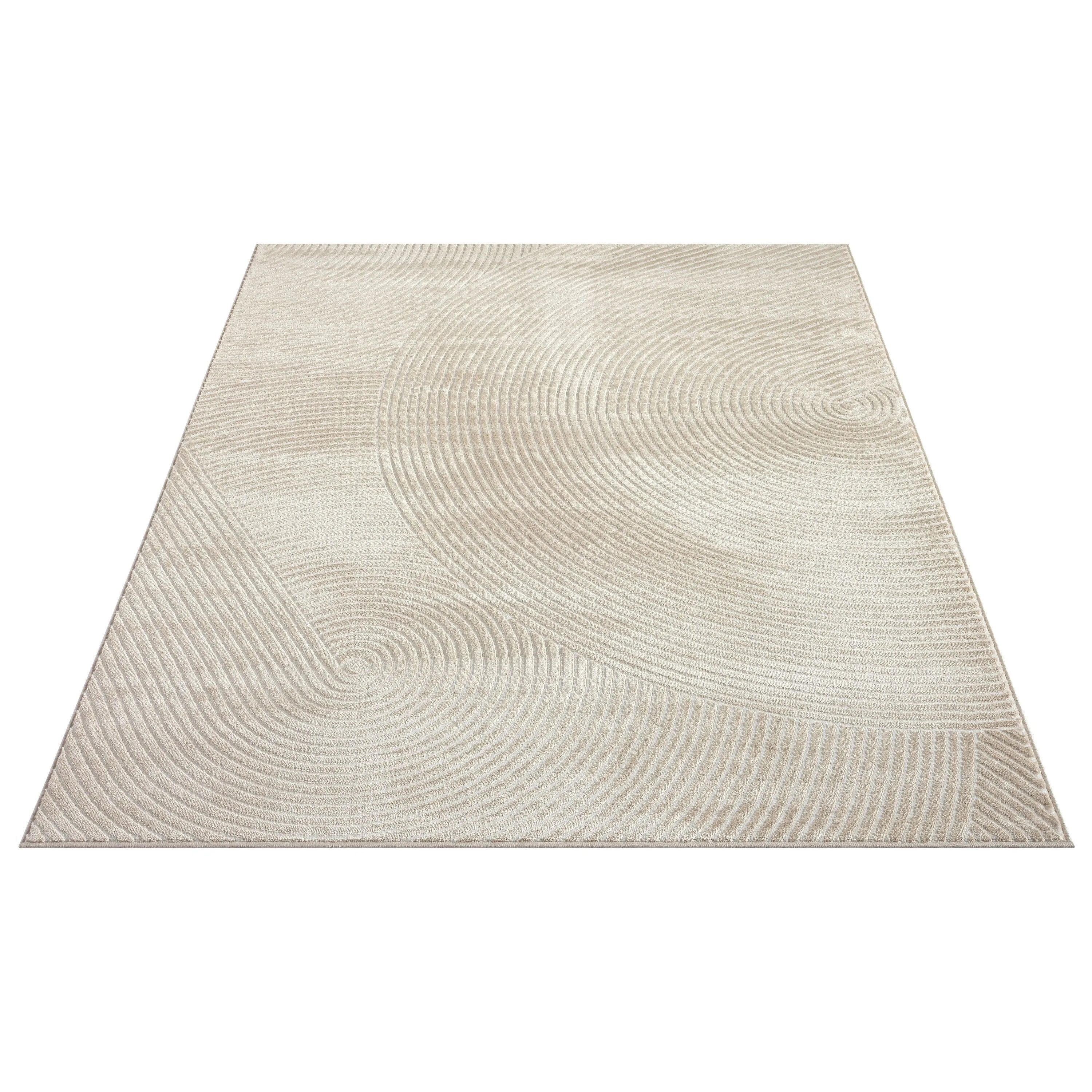 Abani Neutral NTL130 Zen Reiki Circles Area rug