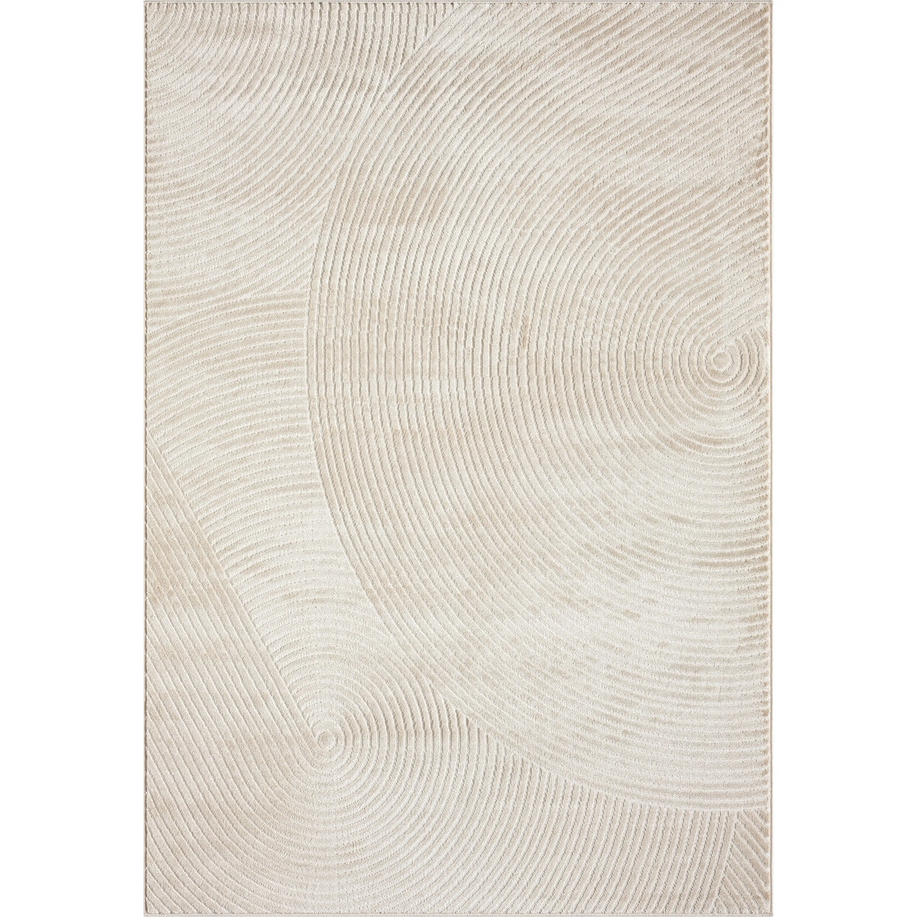 Abani Neutral NTL130 Zen Reiki Circles Area rug