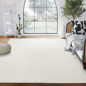 Abani Neutral NTL130 Zen Reiki Circles Area rug