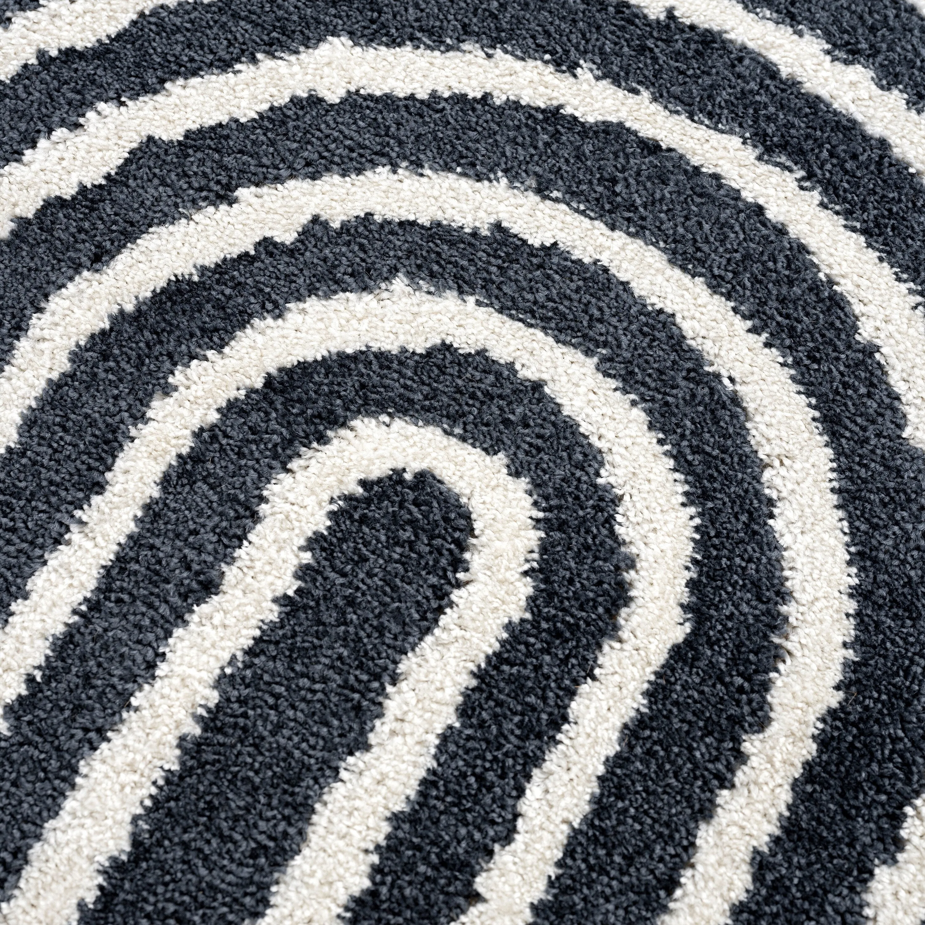 Abani Rugs Nuevo NUE120A Mid Century Arches Cream Black Area Rug