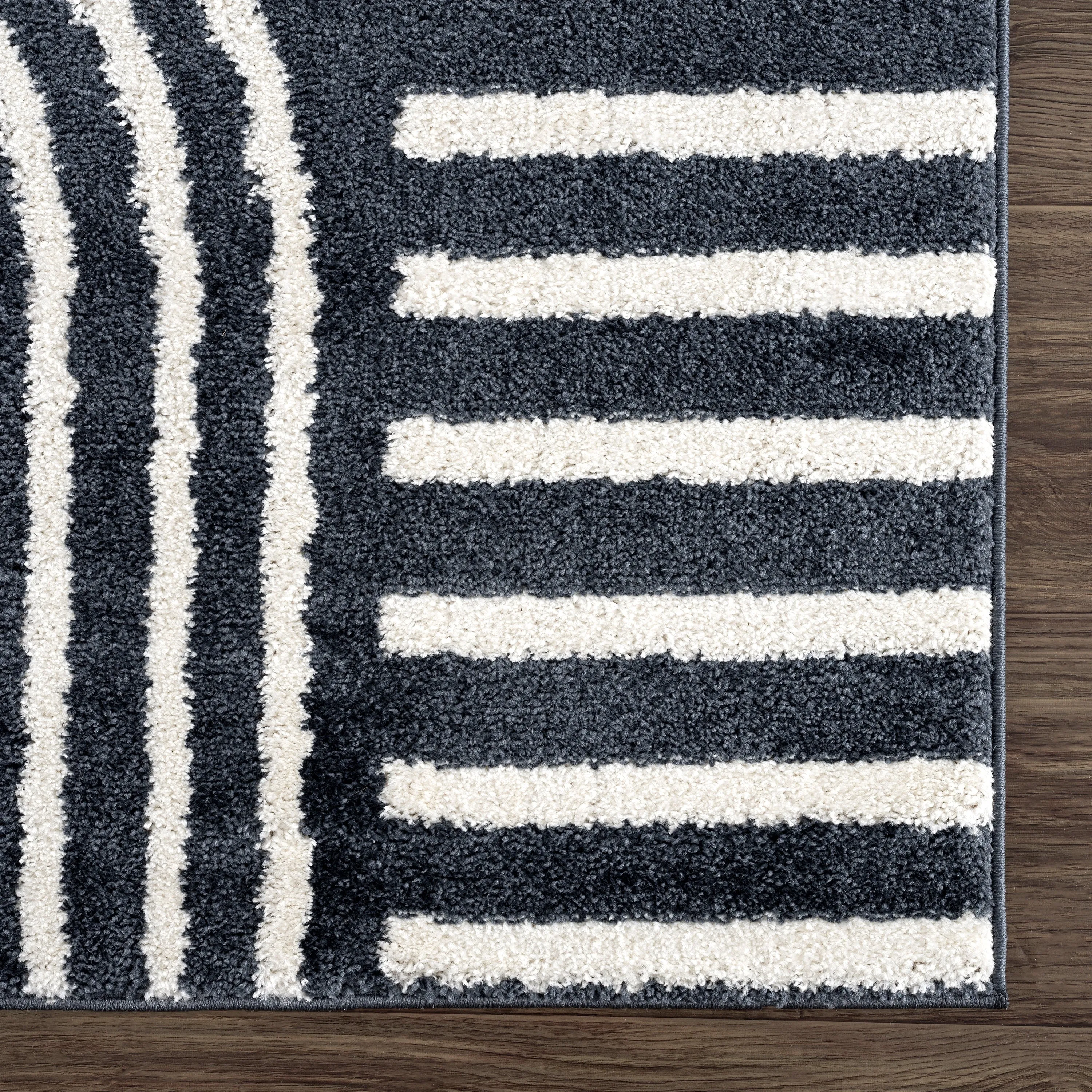 Abani Rugs Nuevo NUE120A Mid Century Arches Cream Black Area Rug