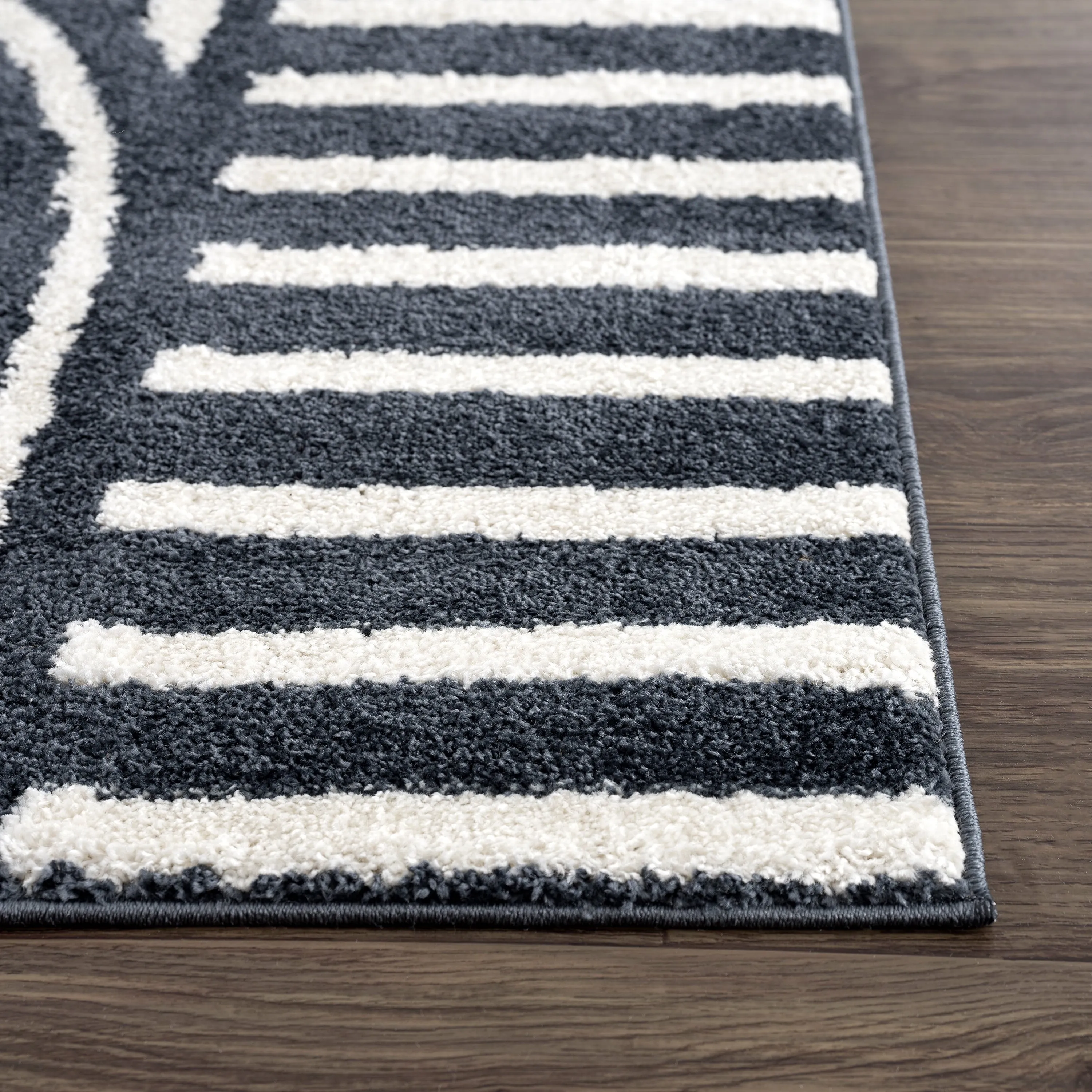 Abani Rugs Nuevo NUE120A Mid Century Arches Cream Black Area Rug