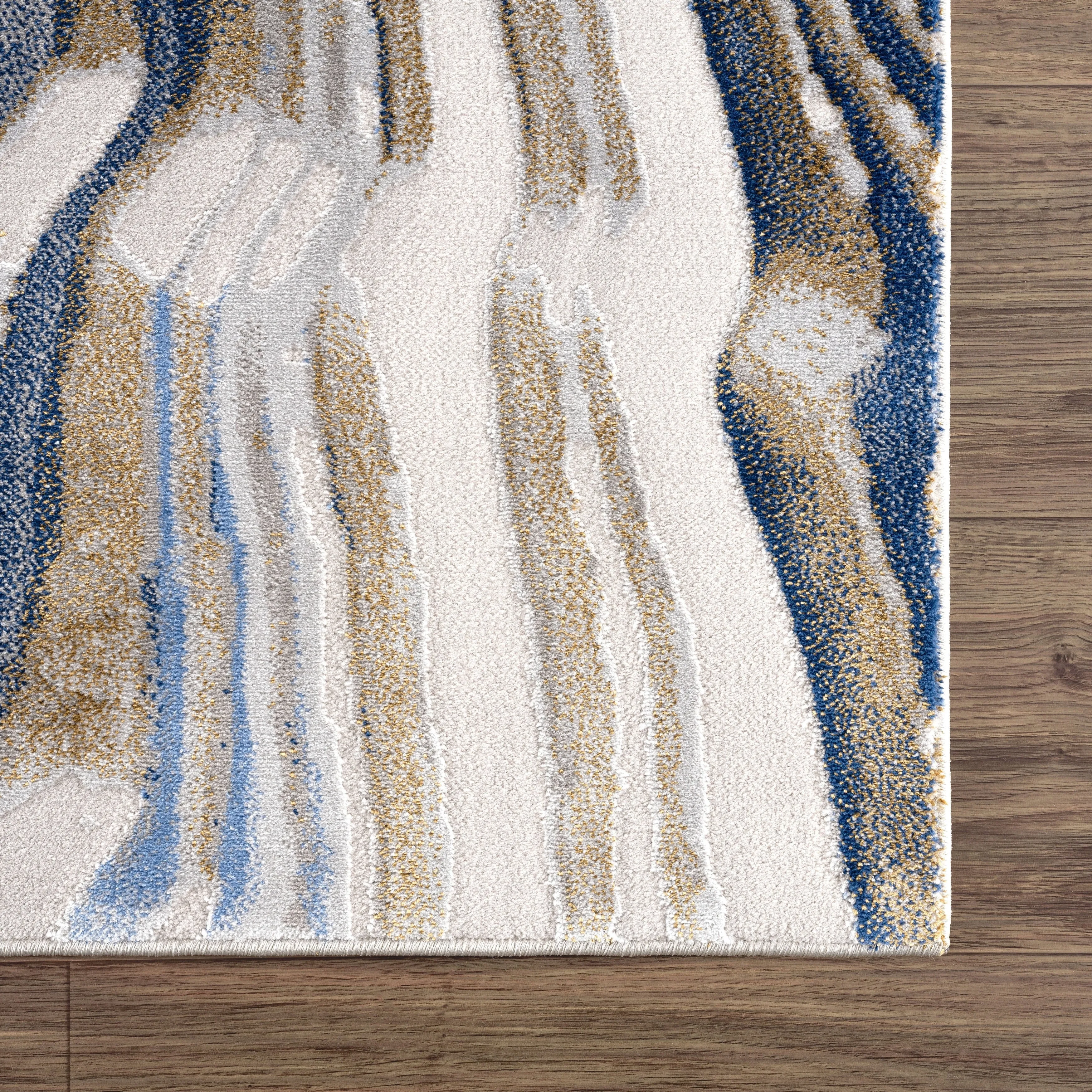 Abani Rugs Regal REG150A Blue Grey Gold Topography Inspired Area Rug
