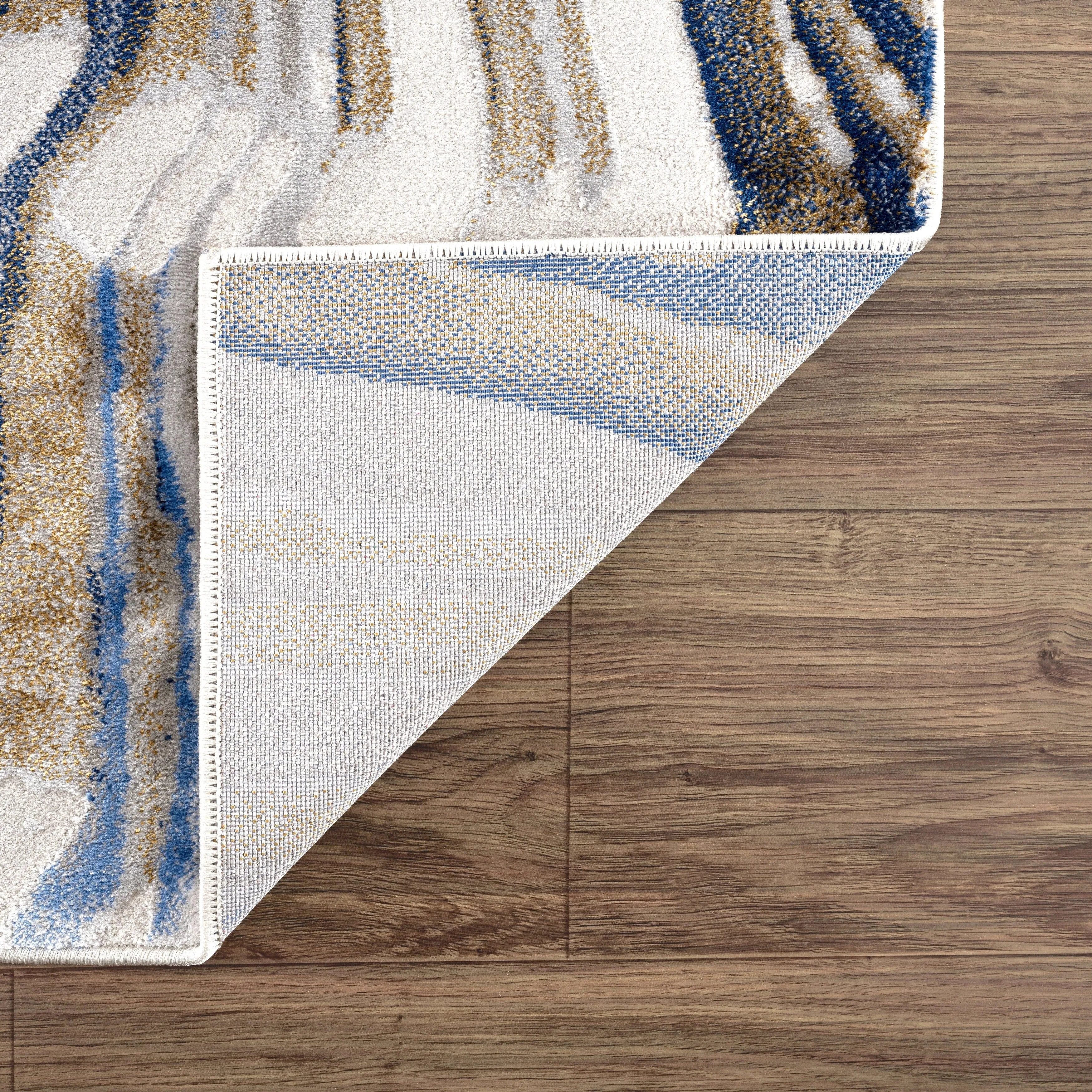 Abani Rugs Regal REG150A Blue Grey Gold Topography Inspired Area Rug
