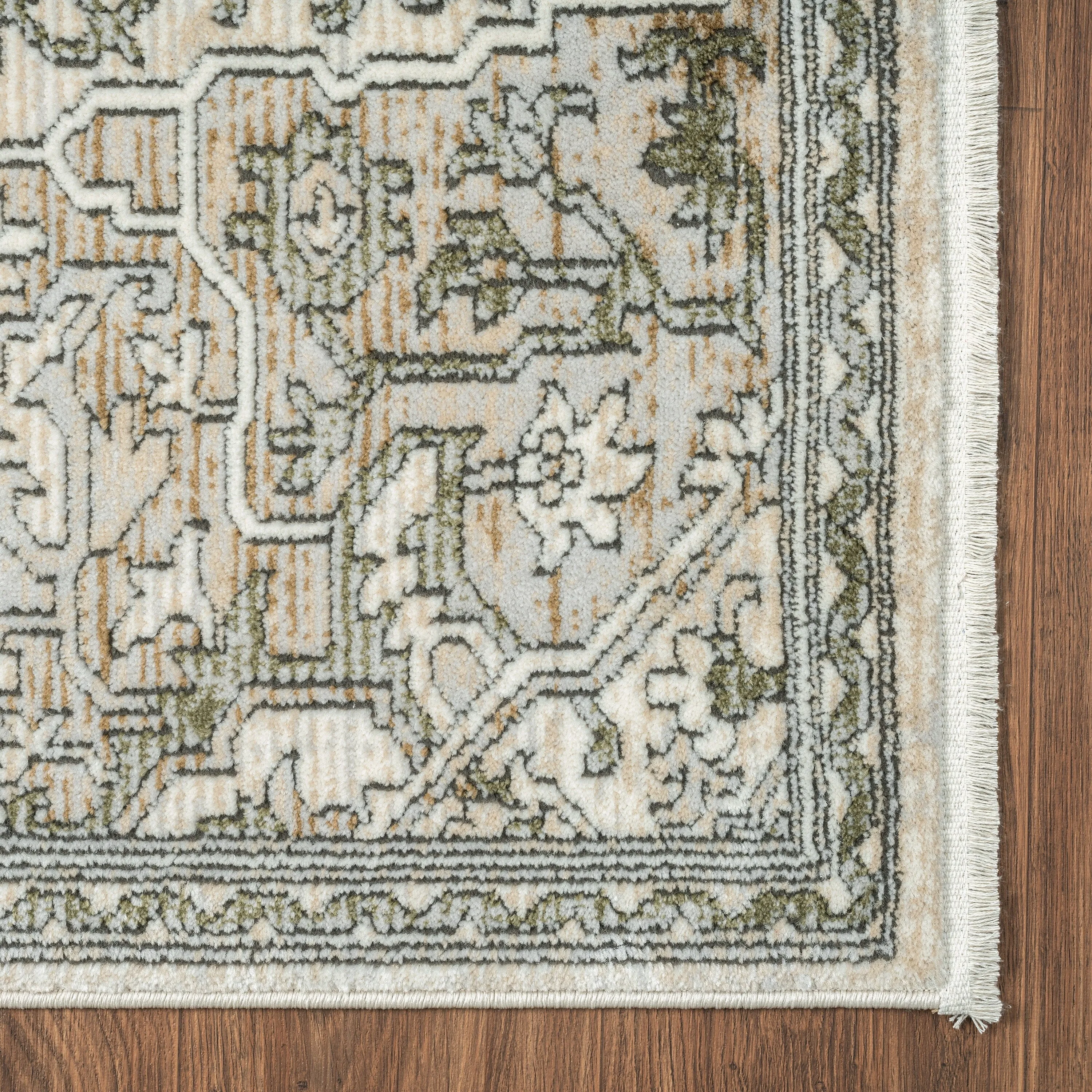Abani Rugs Savoy SAV160A Green Beige Medallion Area Rug