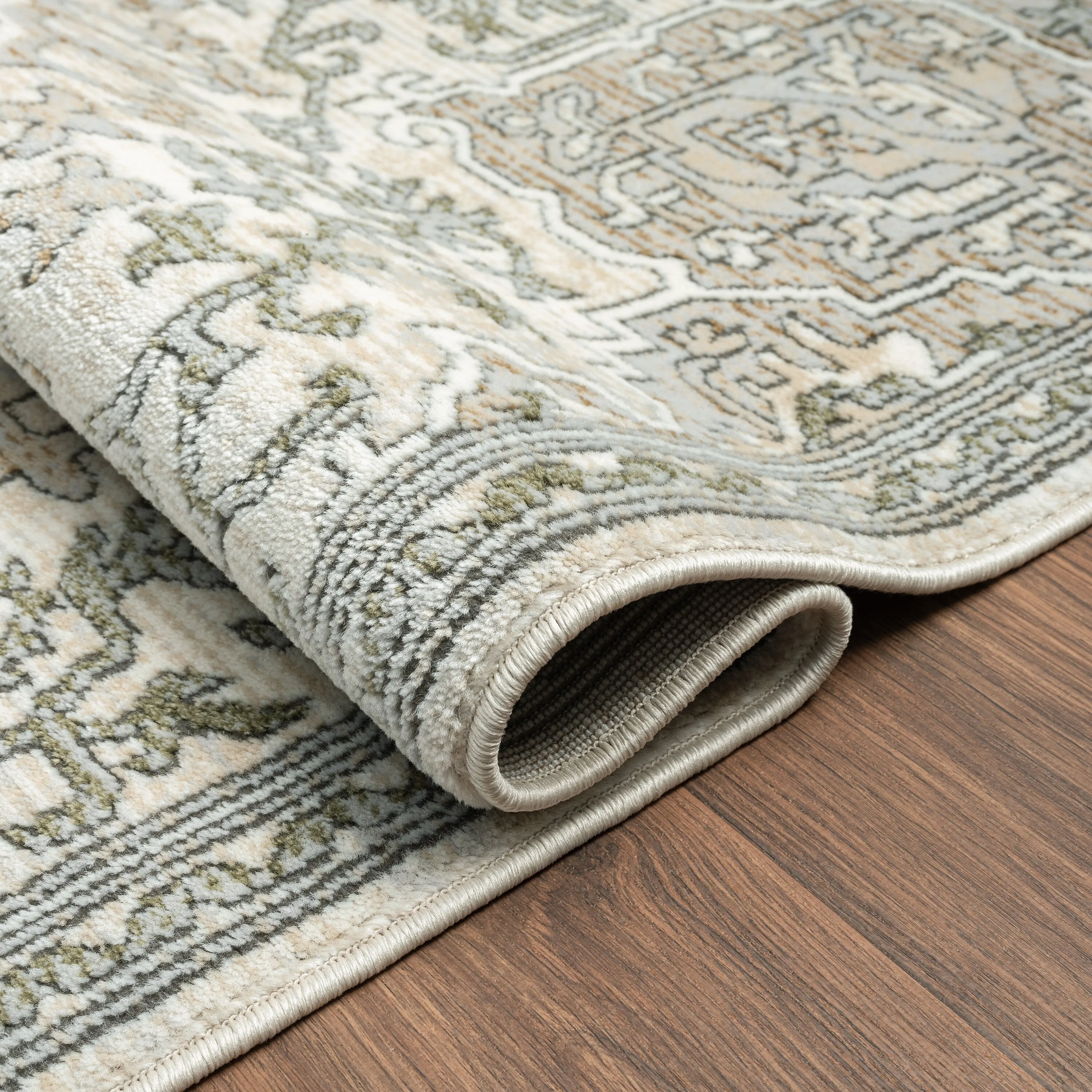 Abani Rugs Savoy SAV160A Green Beige Medallion Area Rug