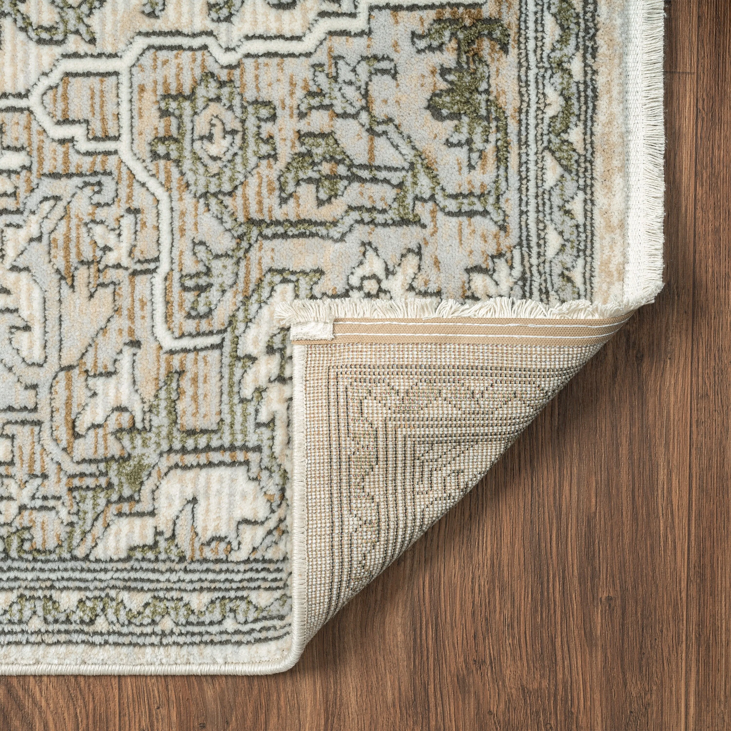 Abani Rugs Savoy SAV160A Green Beige Medallion Area Rug