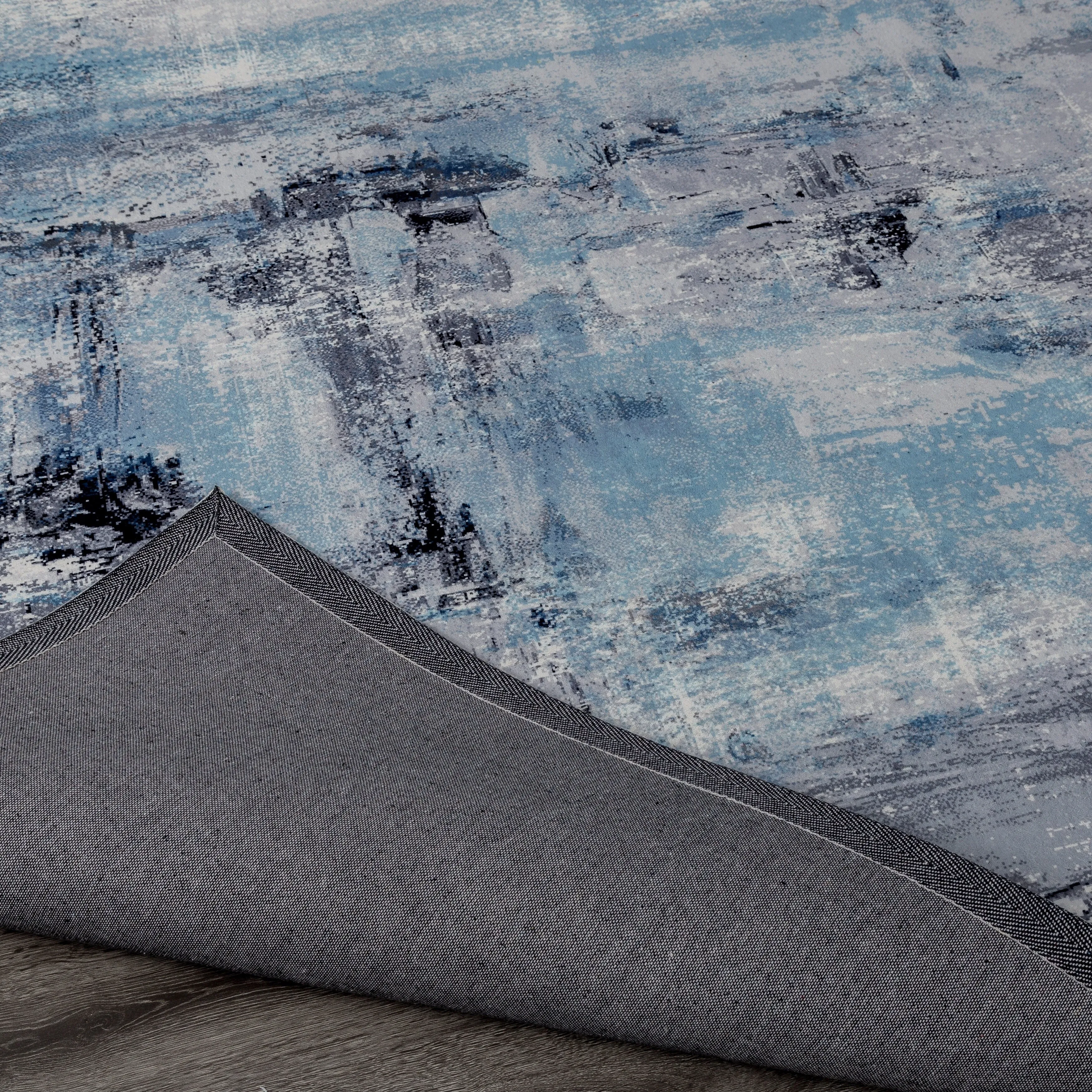 Abstract Blue/Grey Area Rug