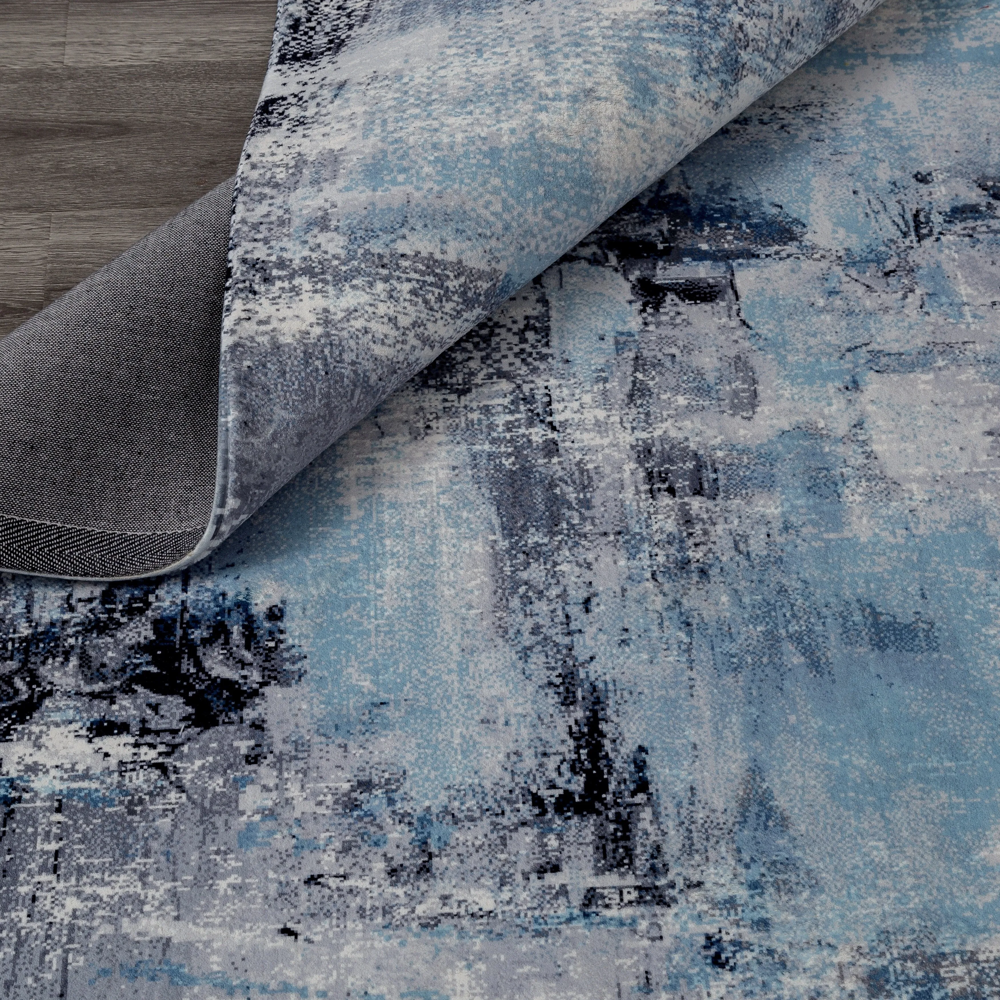 Abstract Blue/Grey Area Rug