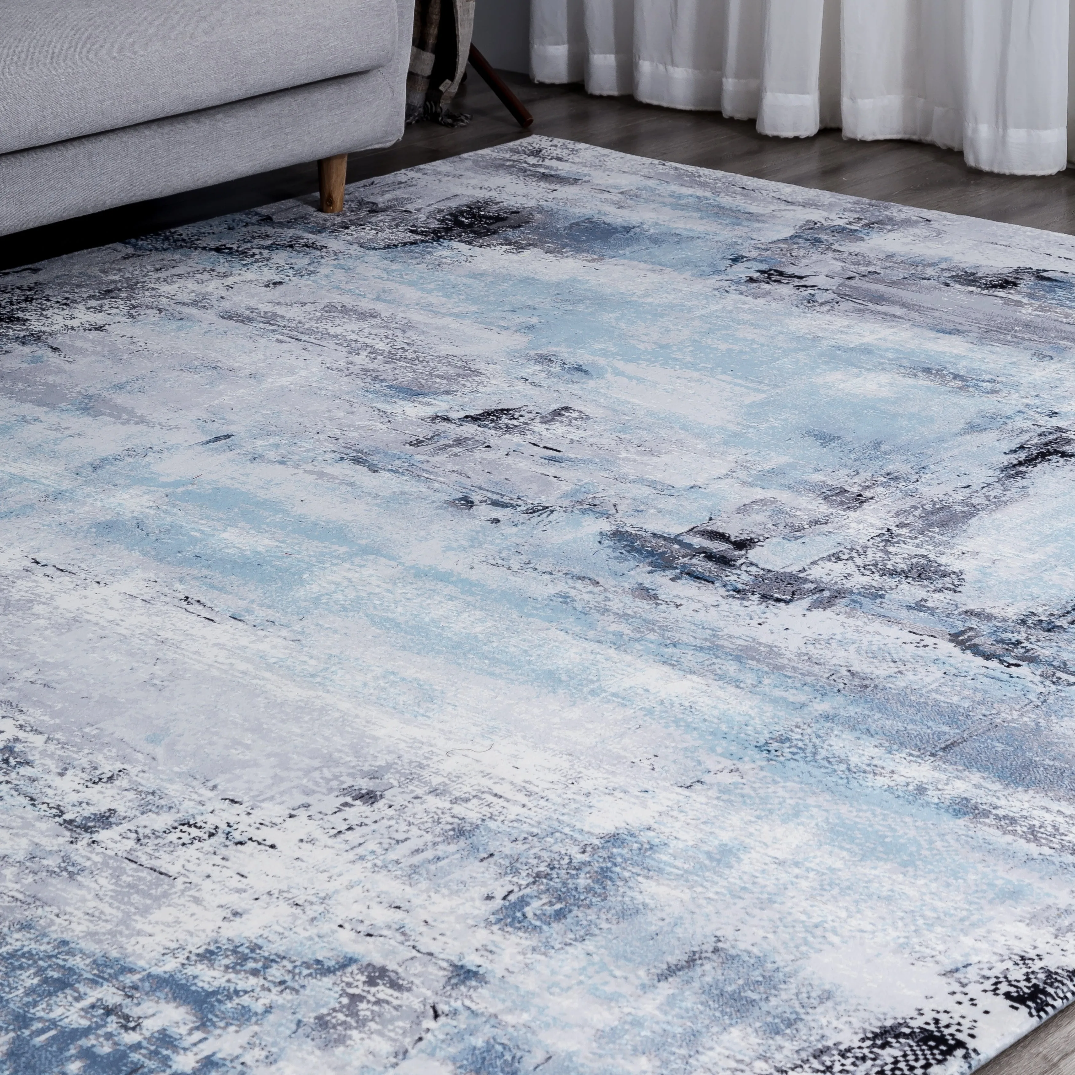 Abstract Blue/Grey Area Rug
