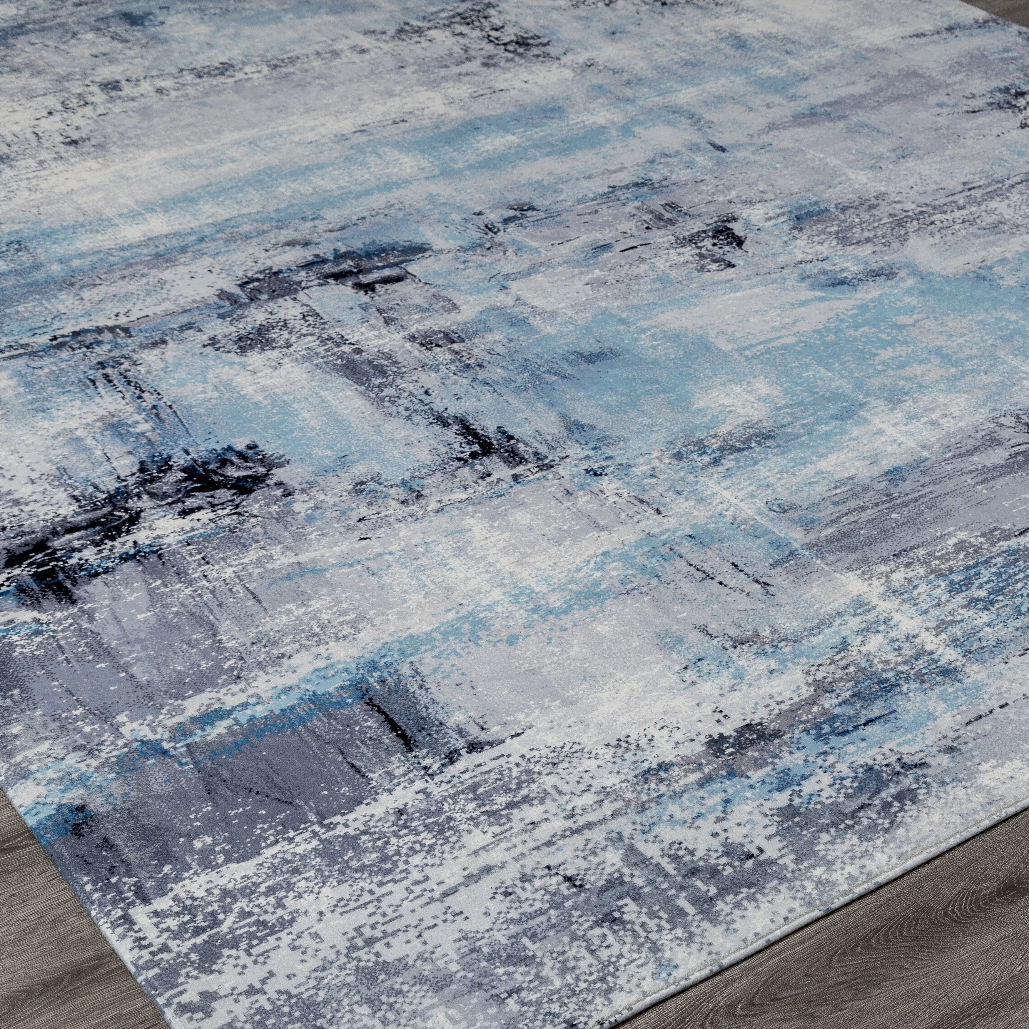 Abstract Blue/Grey Area Rug