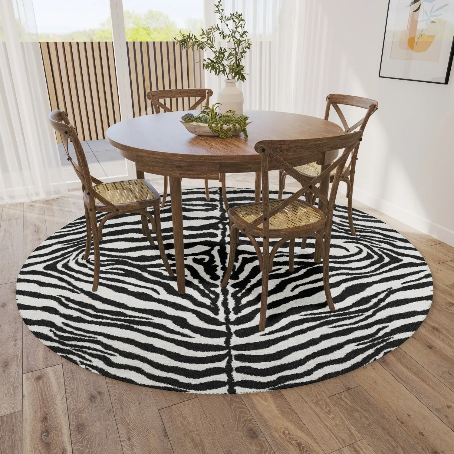 Addison Indoor/ Outdoor Safari Zebra Animal Print Washable Area Rug