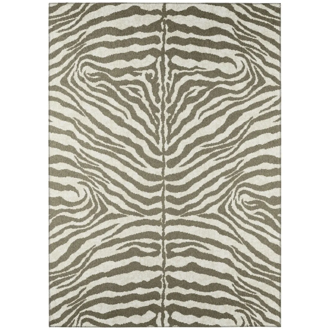 Addison Indoor/ Outdoor Safari Zebra Animal Print Washable Area Rug
