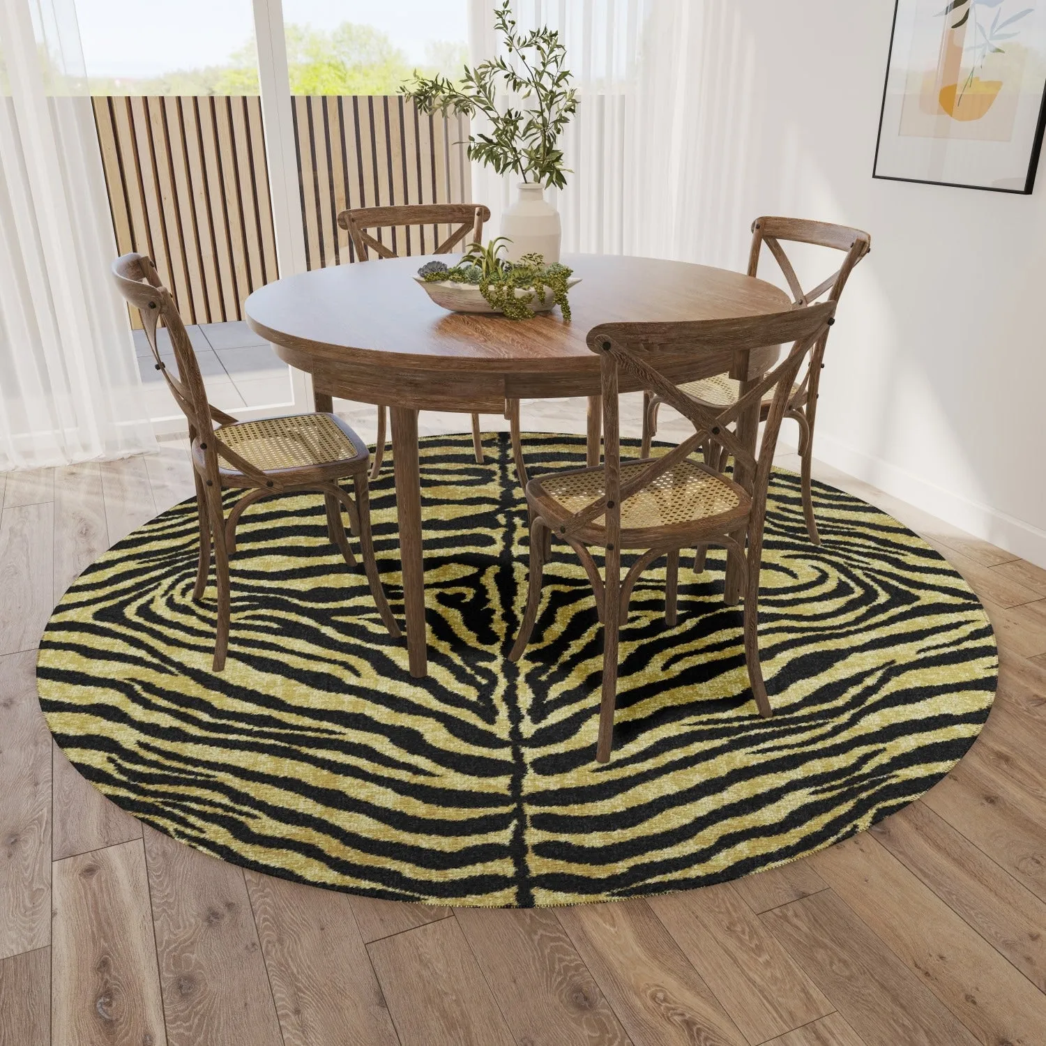 Addison Indoor/ Outdoor Safari Zebra Animal Print Washable Area Rug