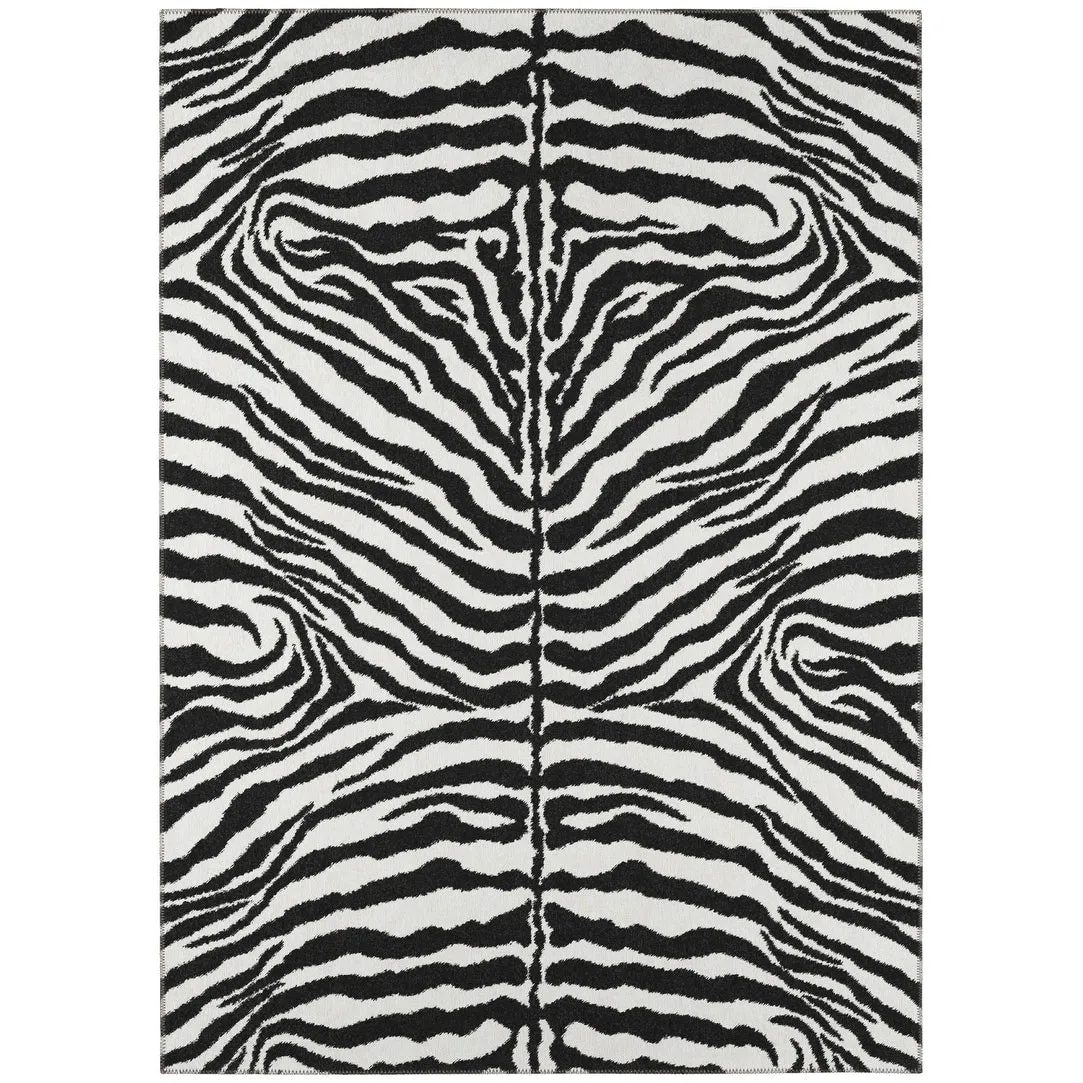 Addison Indoor/ Outdoor Safari Zebra Animal Print Washable Area Rug