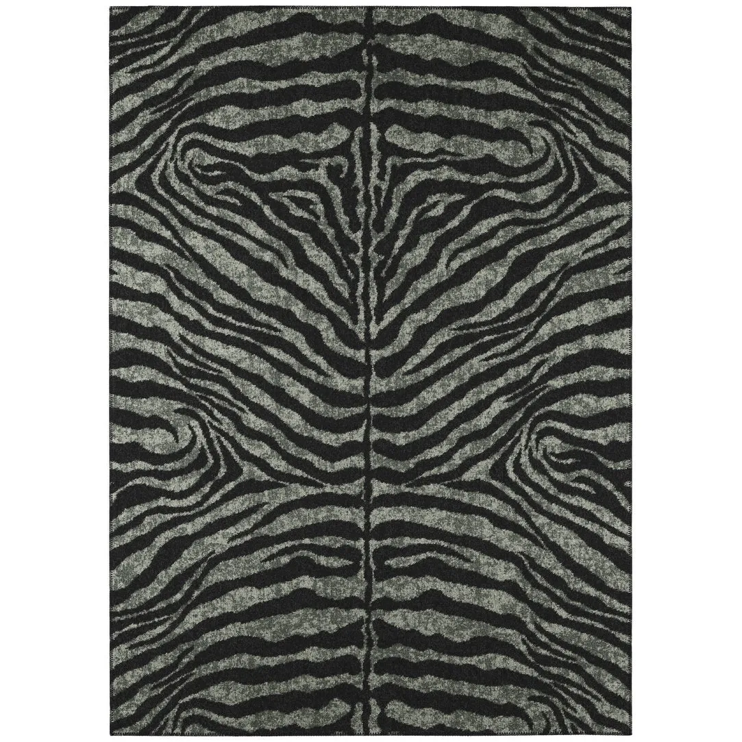 Addison Indoor/ Outdoor Safari Zebra Animal Print Washable Area Rug