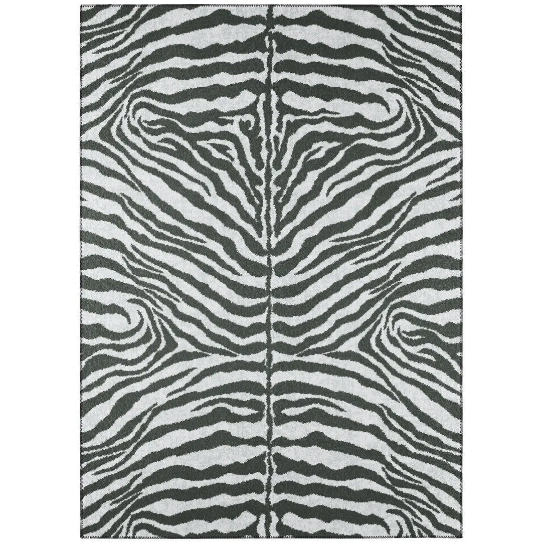 Addison Indoor/ Outdoor Safari Zebra Animal Print Washable Area Rug