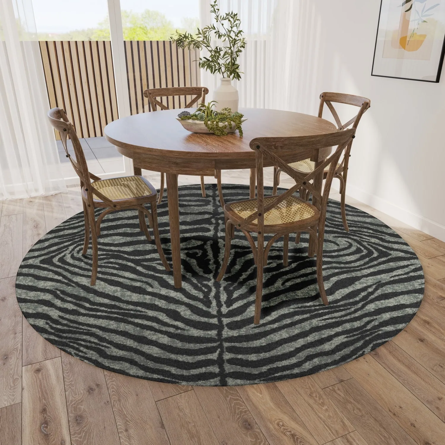 Addison Indoor/ Outdoor Safari Zebra Animal Print Washable Area Rug