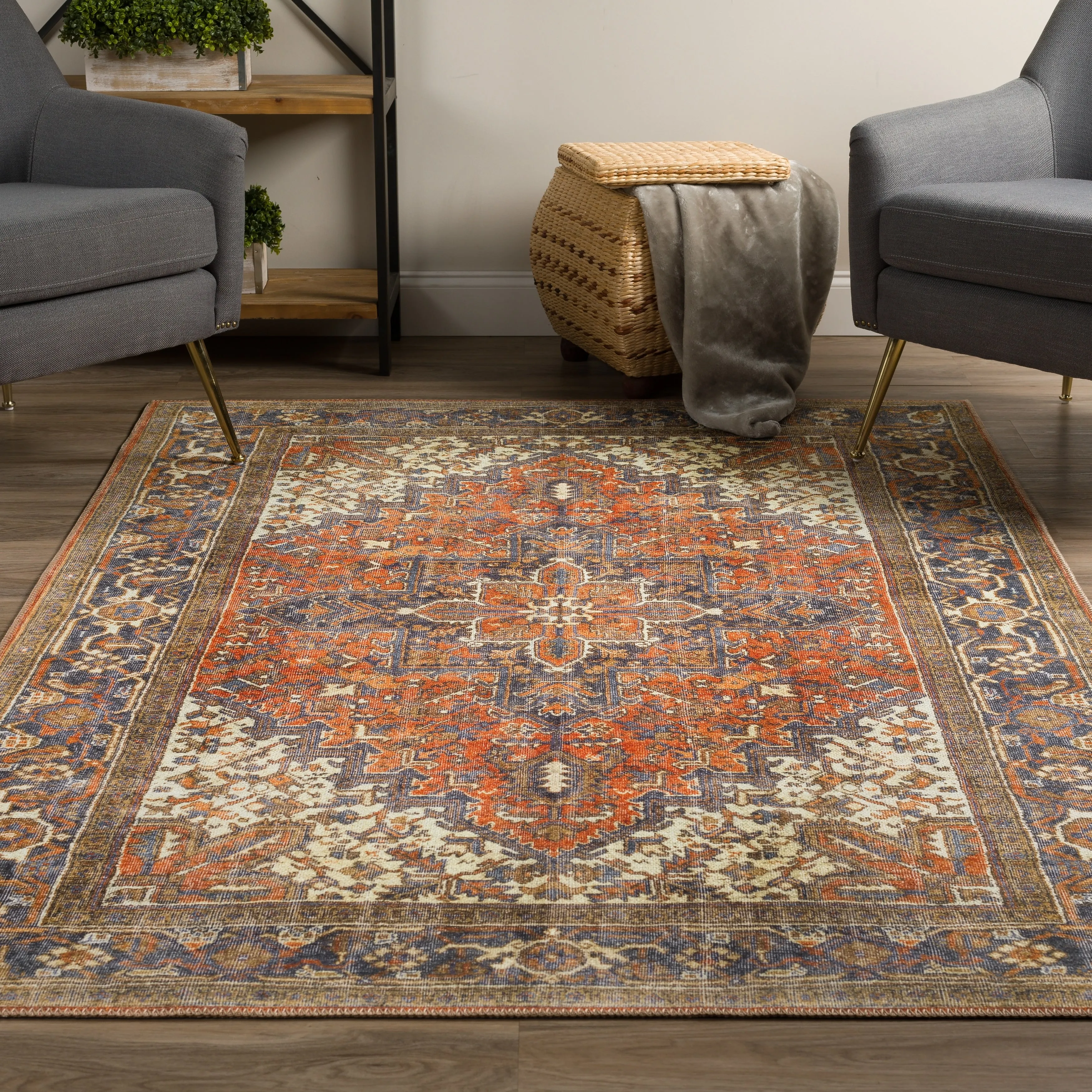 Addison Kensington Vintage Persian Non-Skid Rug