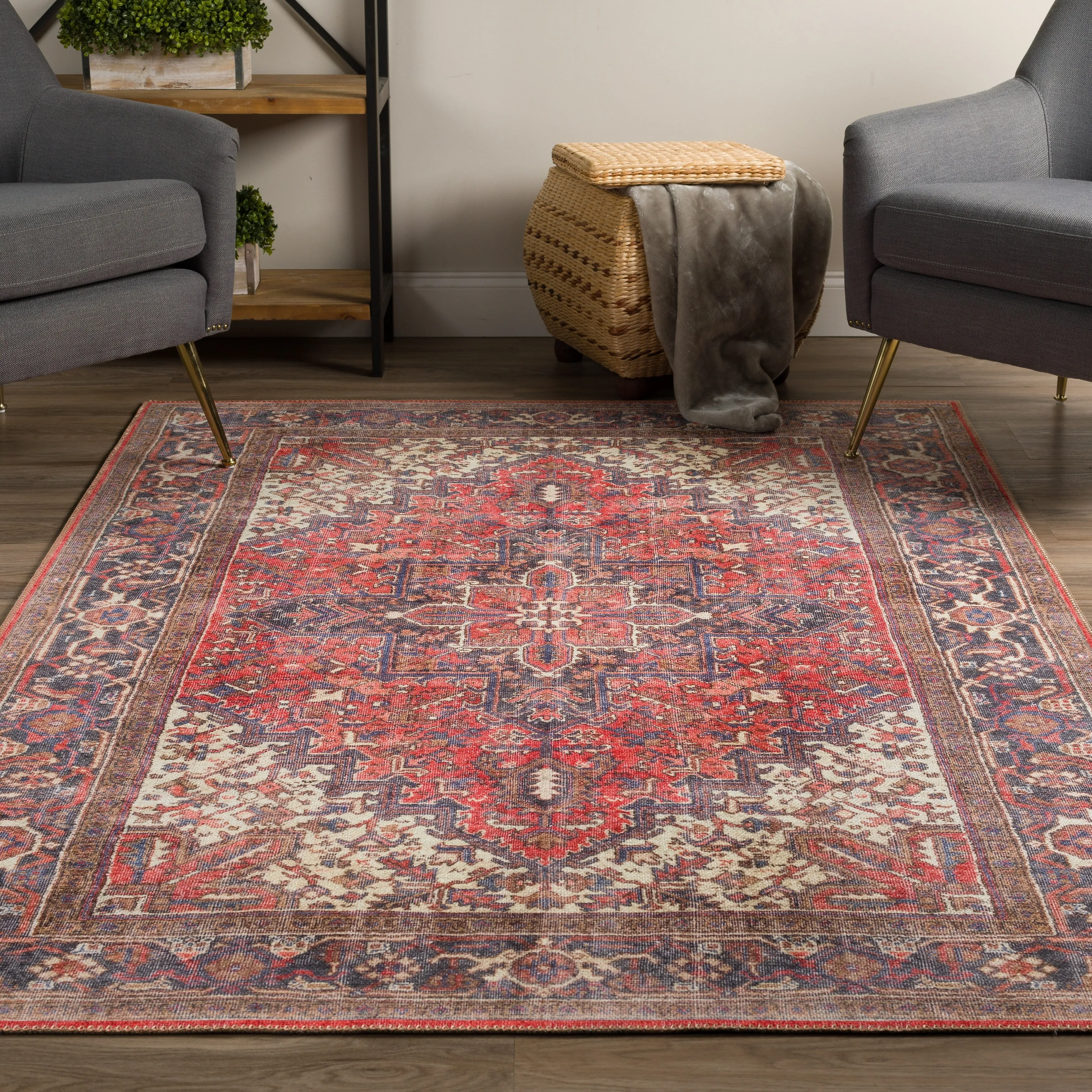 Addison Kensington Vintage Persian Non-Skid Rug