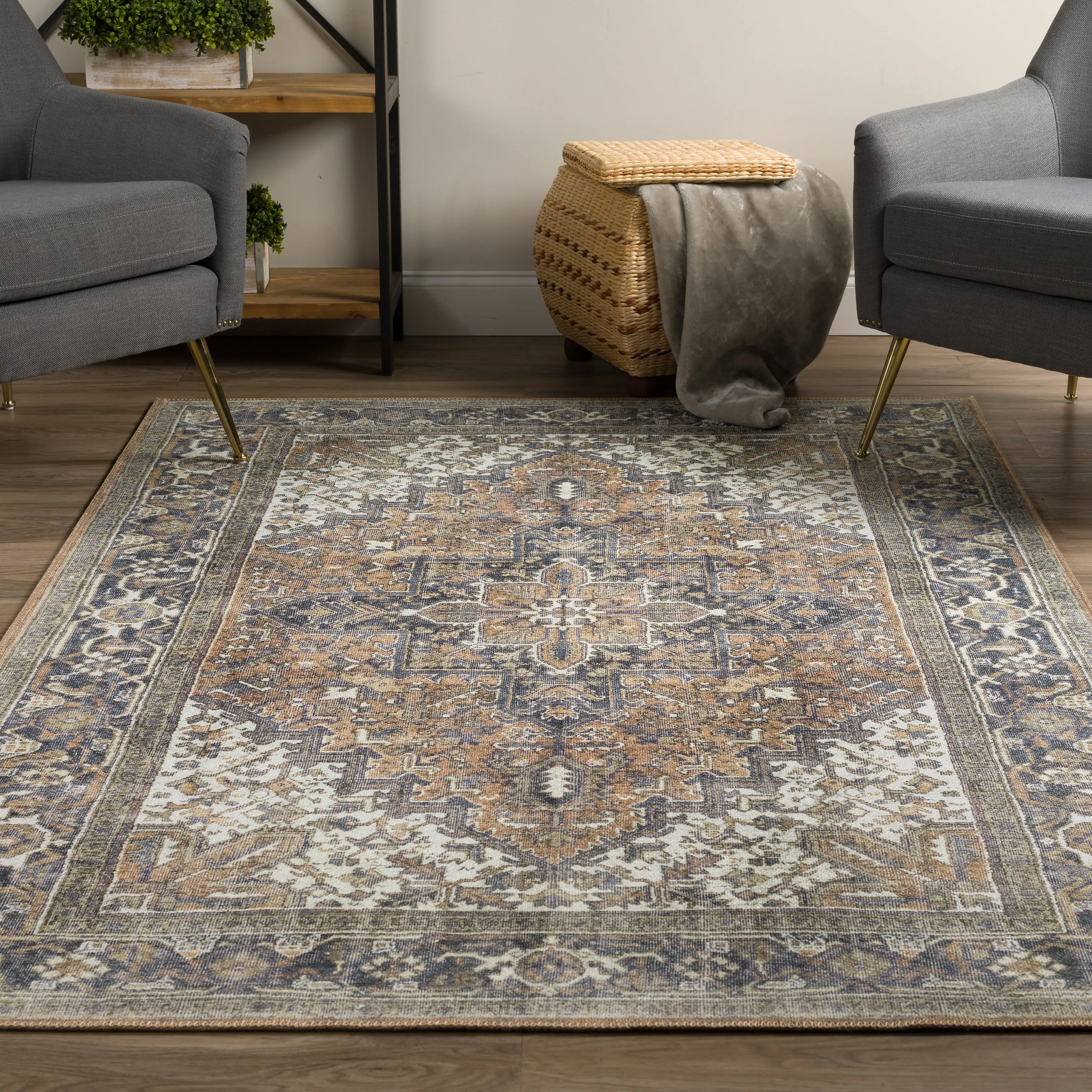 Addison Kensington Vintage Persian Non-Skid Rug