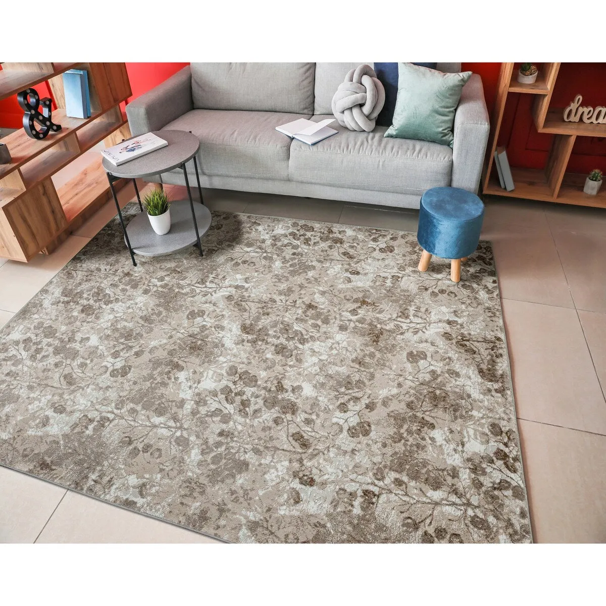 Admire Home Living Lucio 1242 Transitional Floral Area Rug