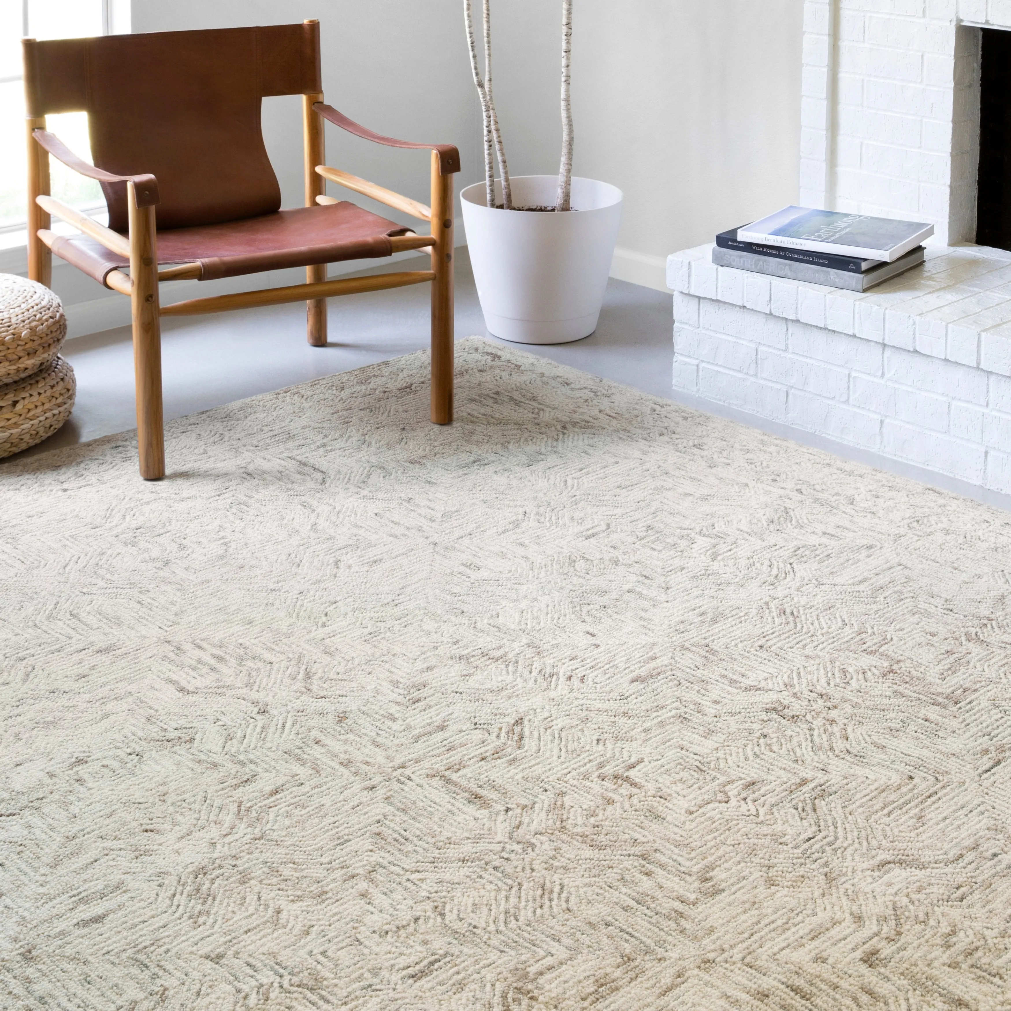 Alexander Home Aspen Neutral Hand-tufted Contemporary Wool Rug