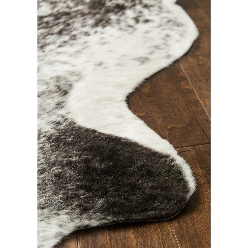 Alexander Home Charcoal Faux Cowhide Area Rug