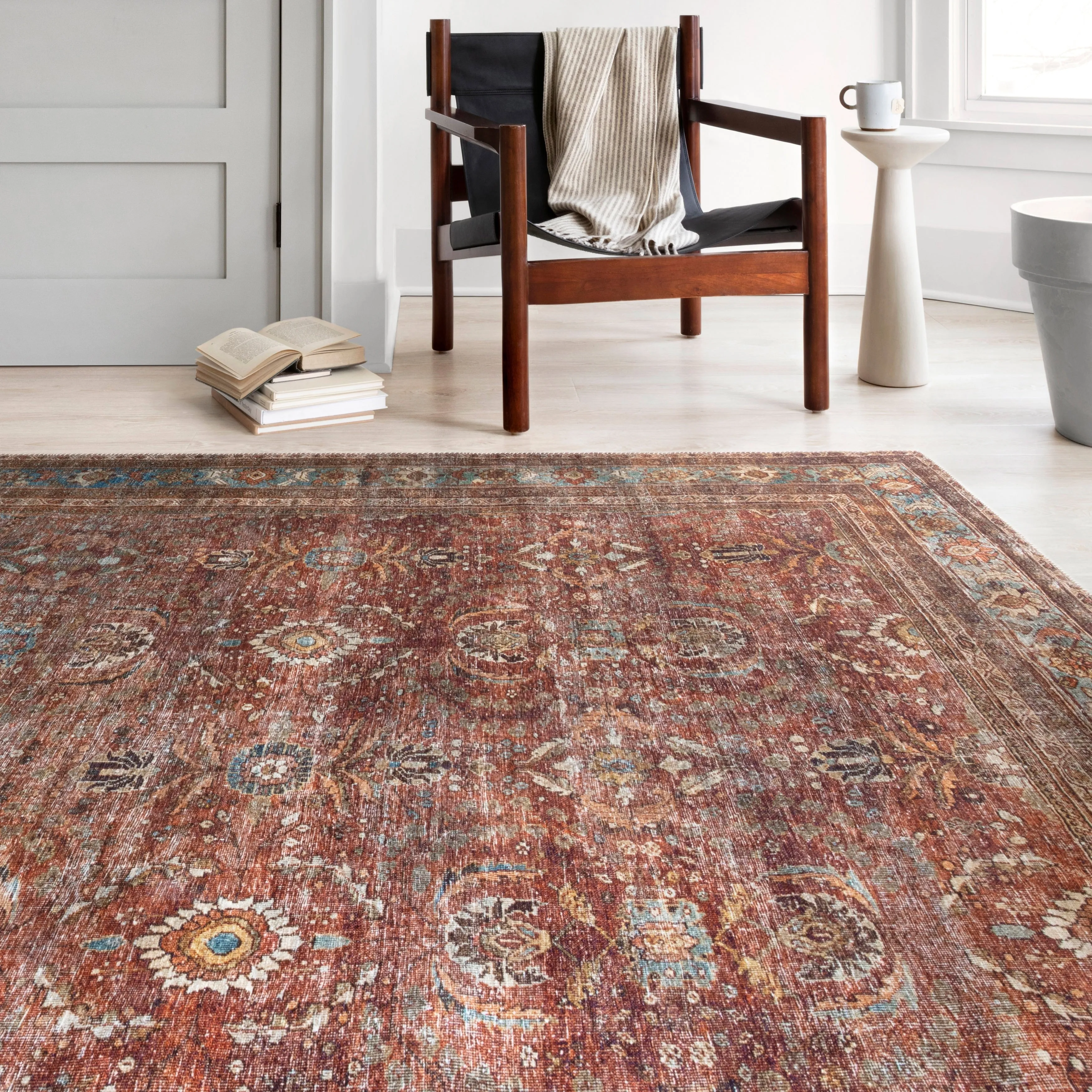 Alexander Home Isabelle Traditional Vintage Border Printed Area Rug
