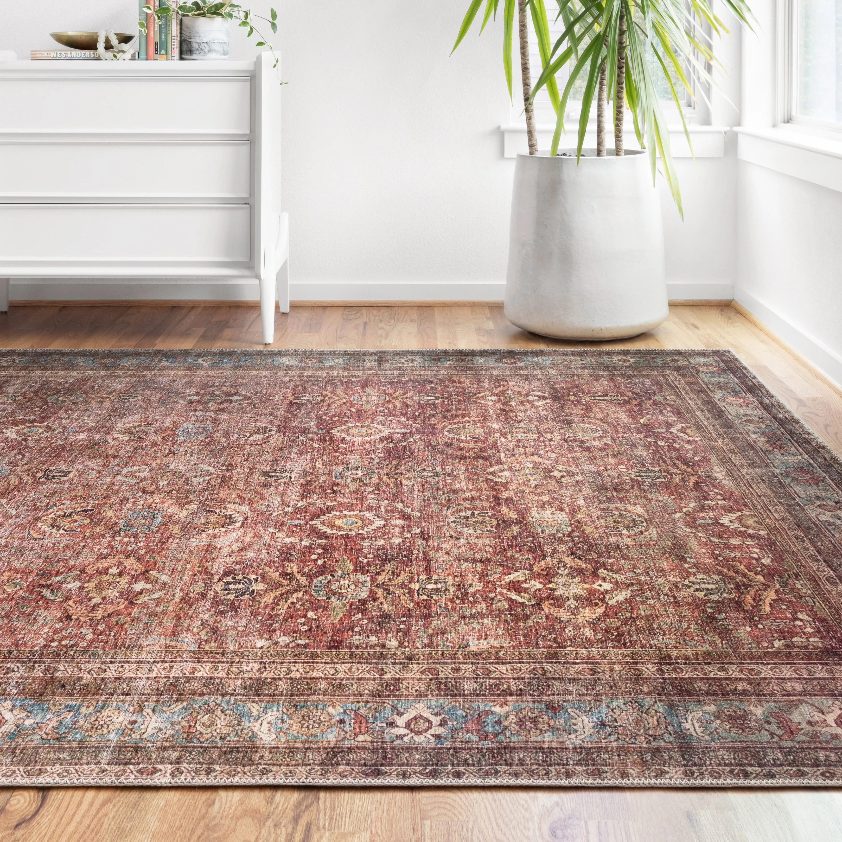 Alexander Home Isabelle Traditional Vintage Border Printed Area Rug