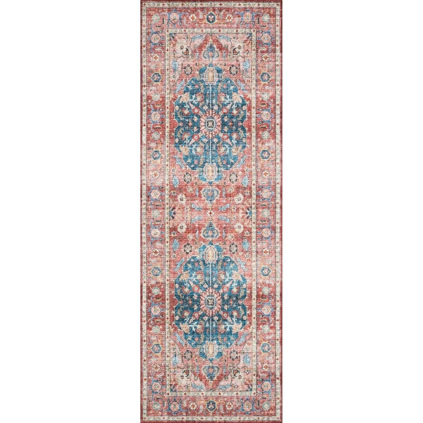 Alexander Home Leanne Traditional Distressed Printed Area Rug