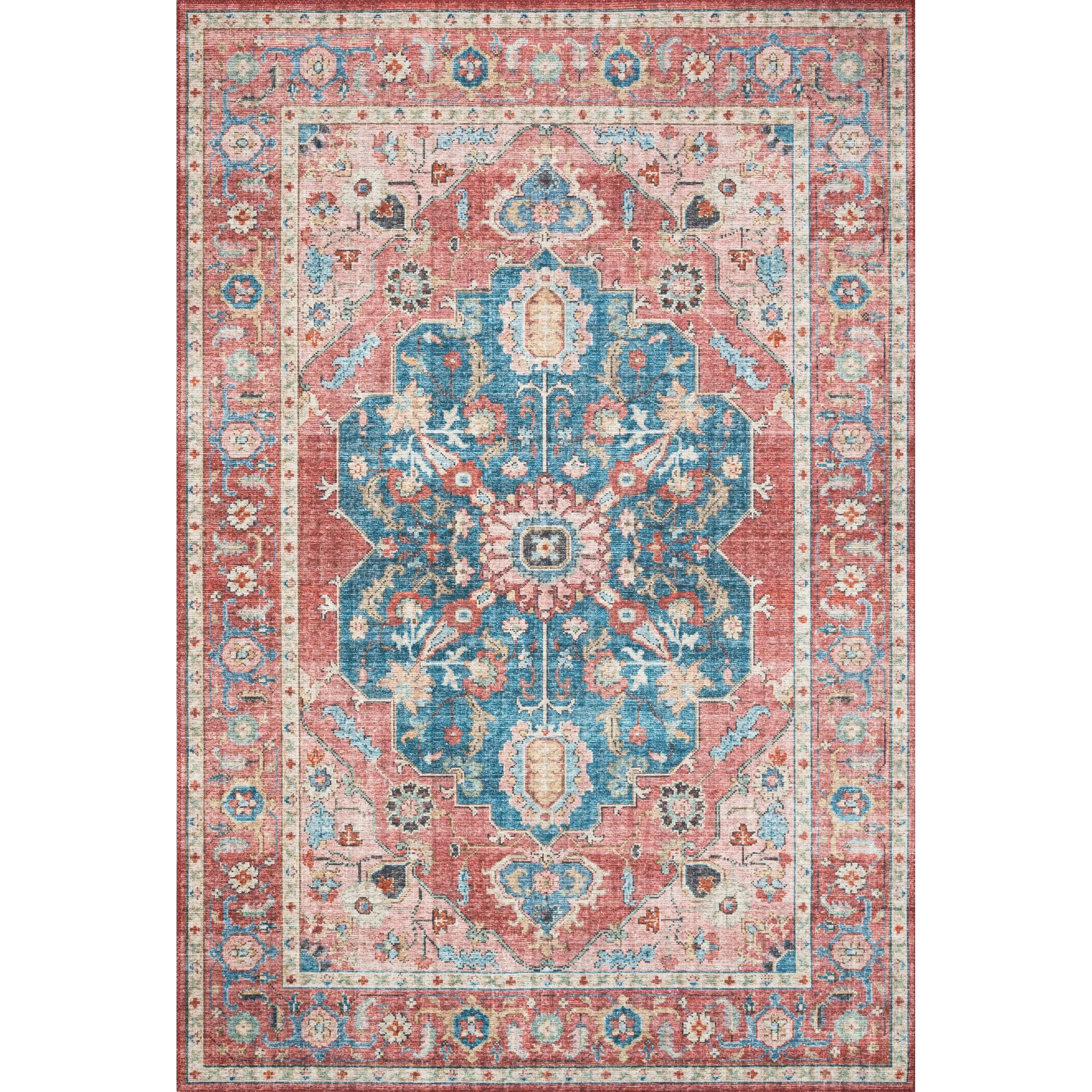 Alexander Home Leanne Traditional Distressed Printed Area Rug