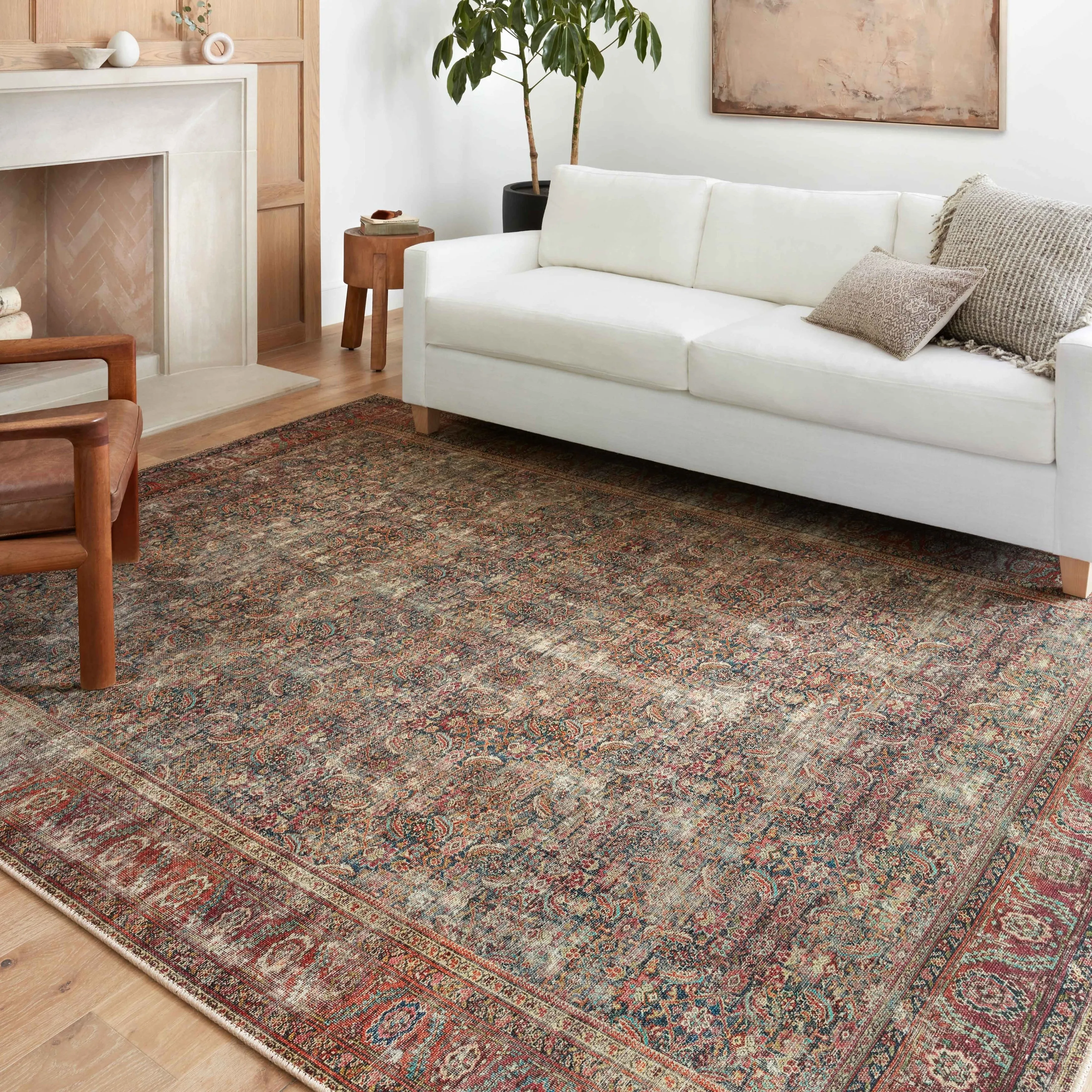 Alexander Home Sophia Printed Distressed Floral Vintage Area Rug