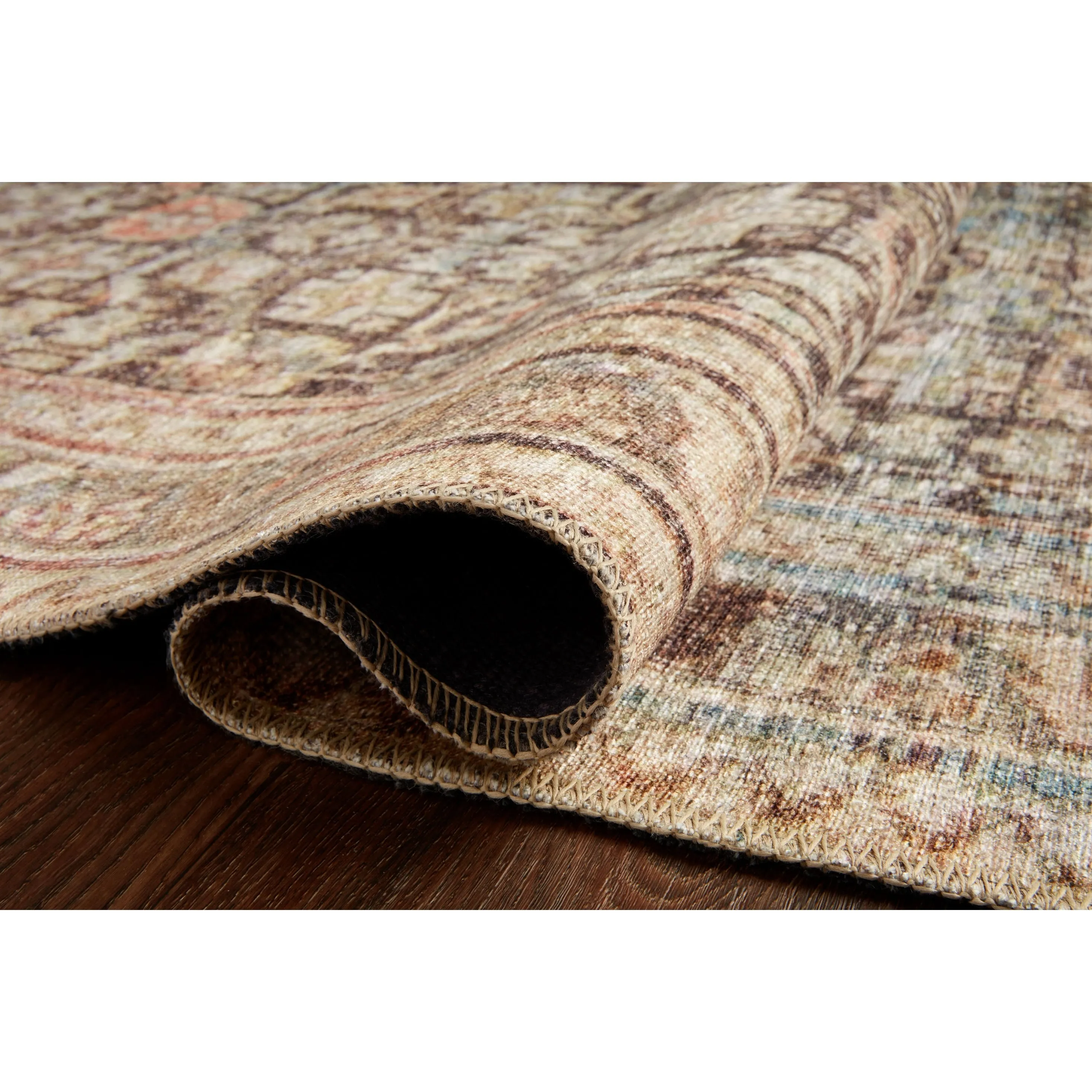 Alexander Home Tremezzina Printed Geometric Botanical Distressed Rug