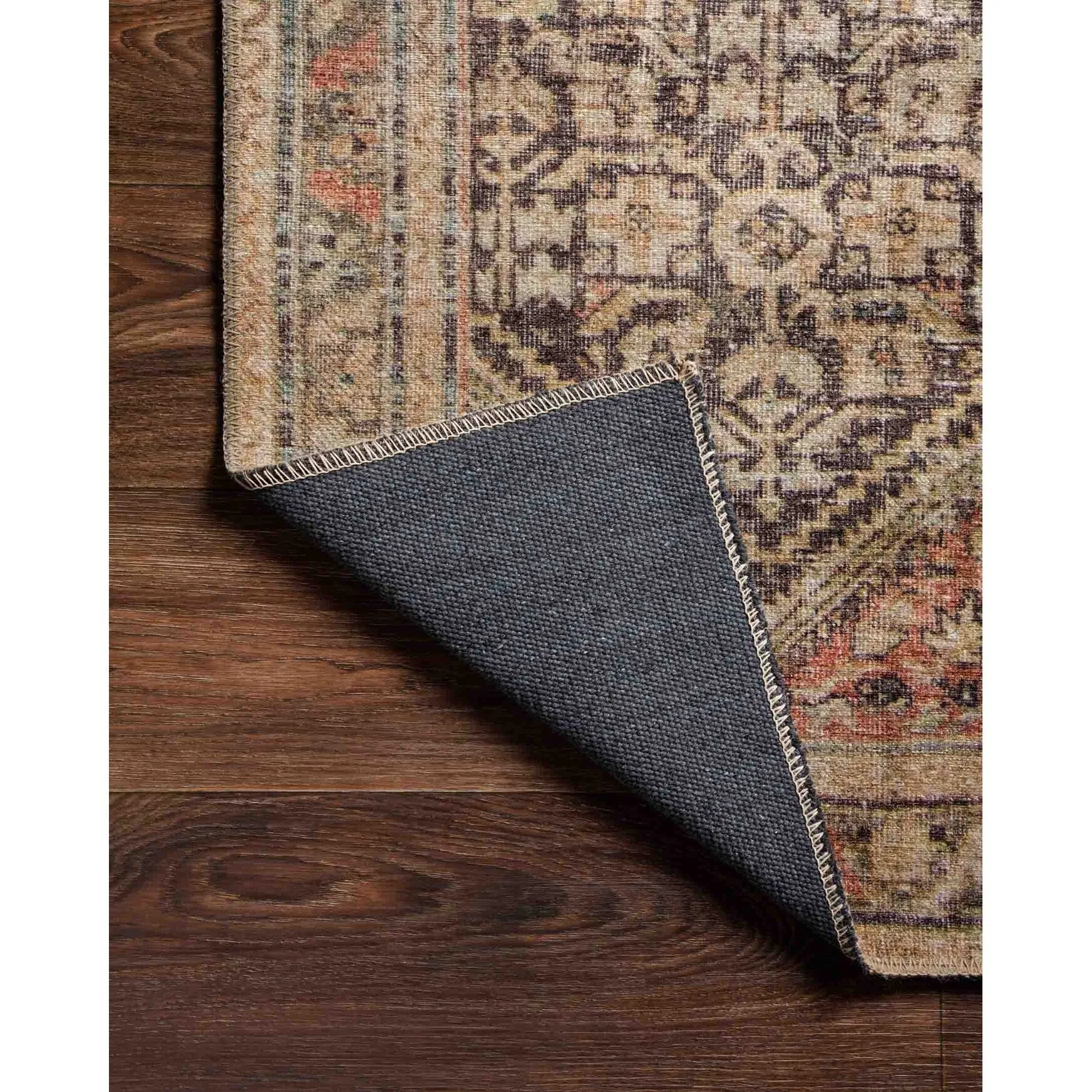 Alexander Home Tremezzina Printed Geometric Botanical Distressed Rug